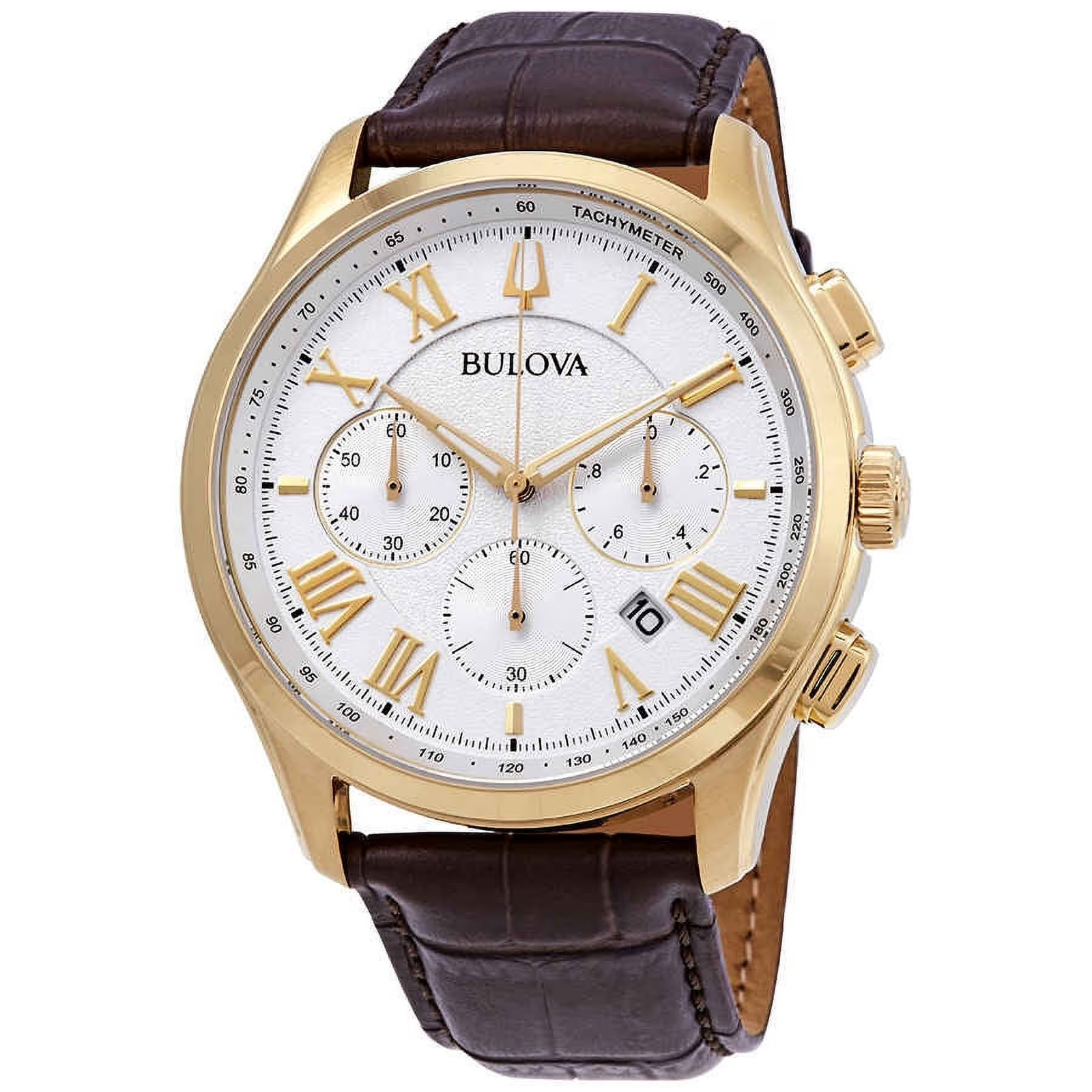 Bulova Men’s Watch 97B169 Brown Dial 46.5mm Stainless Steel Quartz Wristwatch
