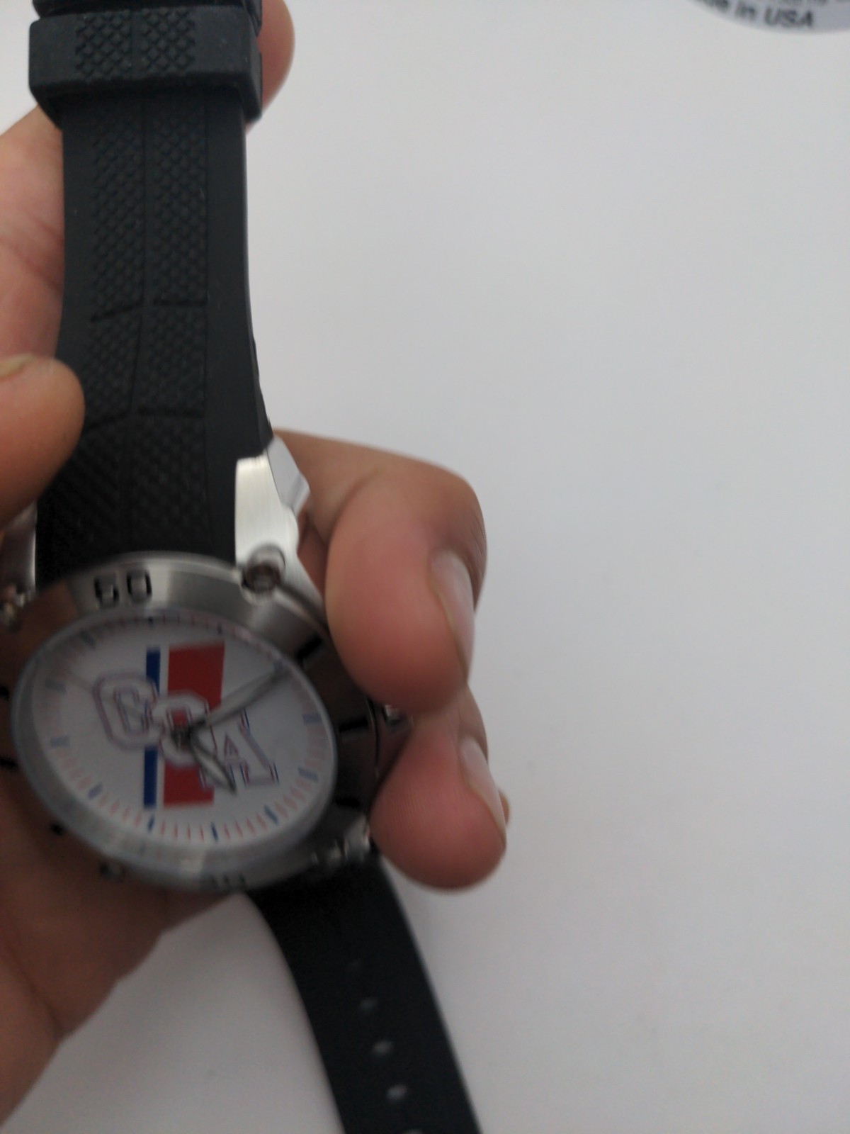 United States Coast Guard Wristwatch Analog CGA White Dial Blk Silicone Band