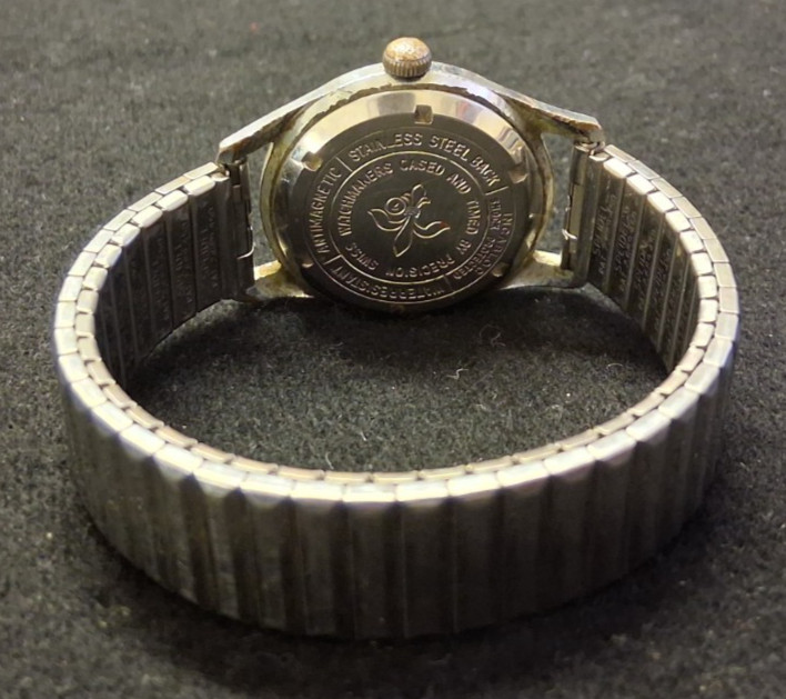 BERNHUF 17 JEWELS ANTI-MAGNETIC SWISS MADE WRISTWATCH TEXTURED WAFFLE DIAL WATCH