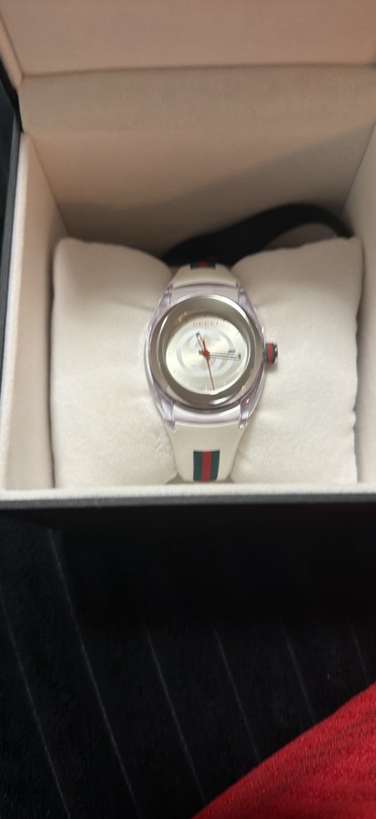 Gucci YA137302 Women’s Sync Two-Tone Silver Rubber Watch, 36mm, Swiss Quartz,