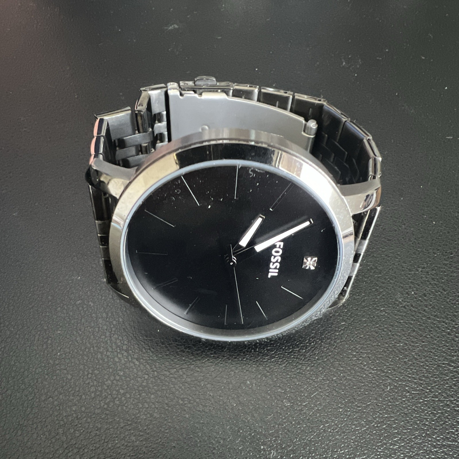 Fossil BQ2419 42mm Quartz Analog Watch Black Dial SS Bracelet 3 ATM
