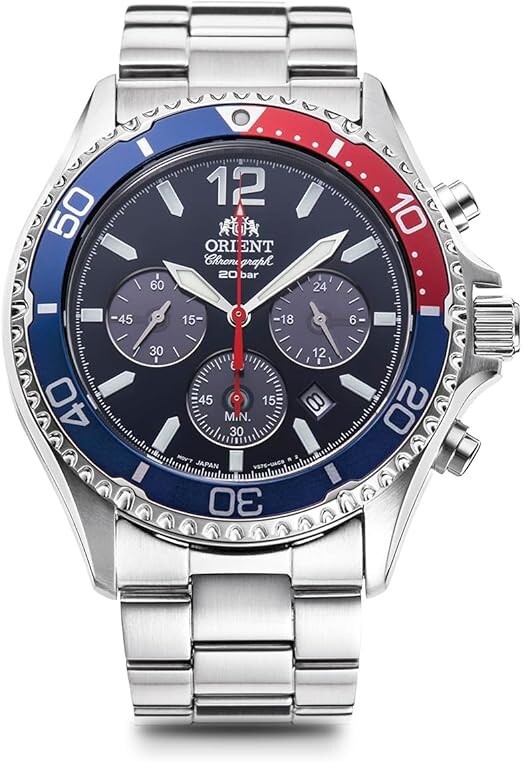ORIENT Men’s Watch Mako RN-TX0201L SOLAR PANDA Chronograph Solar