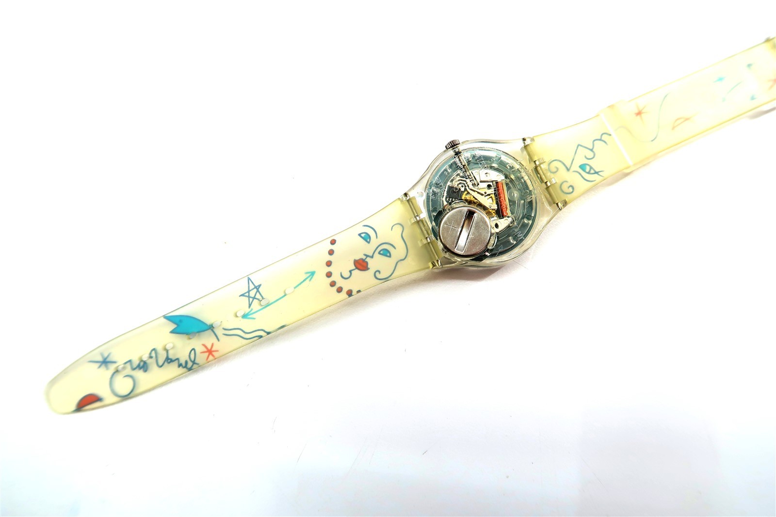 NEW Swatch Watch FLOWERS GK207 by Lindsay Kemp 1995 with Case, Print & Papers