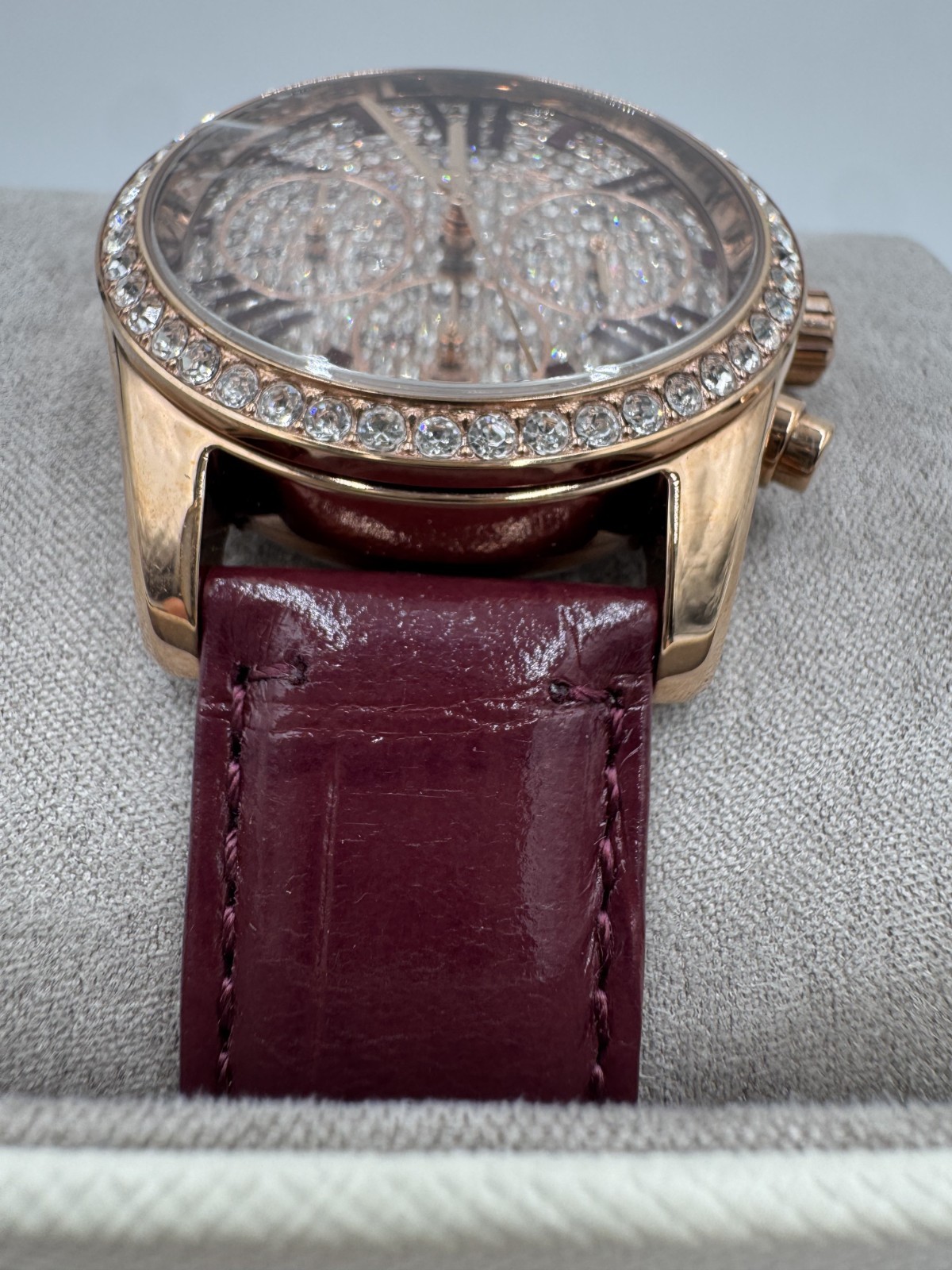 Michael Kors Women’s Lexington Pave Rose Gold Tone and Crocodile MK2971