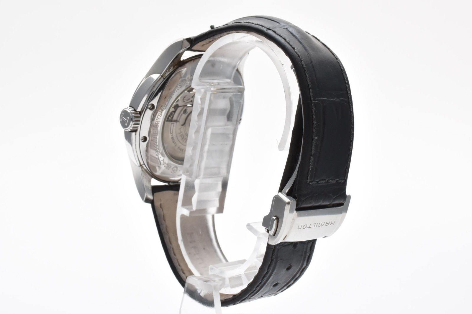 Hamilton Jazzmaster H325650 Men’s Wristwatch Black Dial Leather Band Japan