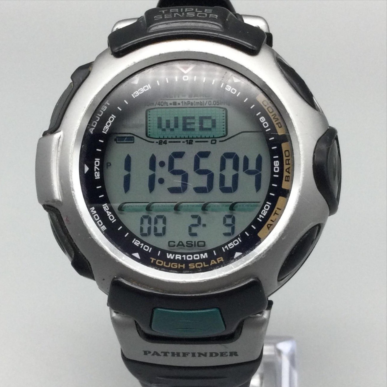 Casio Pathfinder PAG-50 Mens Watch 52mm Gray Dial Solar 100M New Capacitor