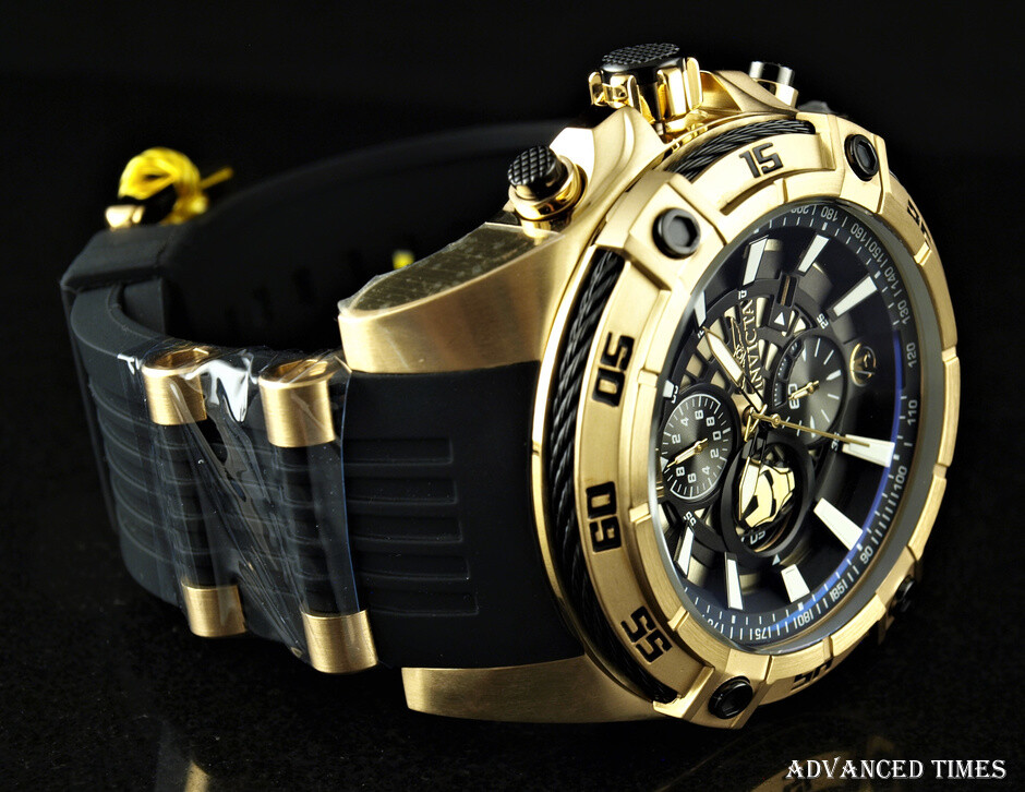 Invicta 54mm Marvel IRON MAN Speedway Viper Ltd. Ed. Chrono Black & Gold Watch