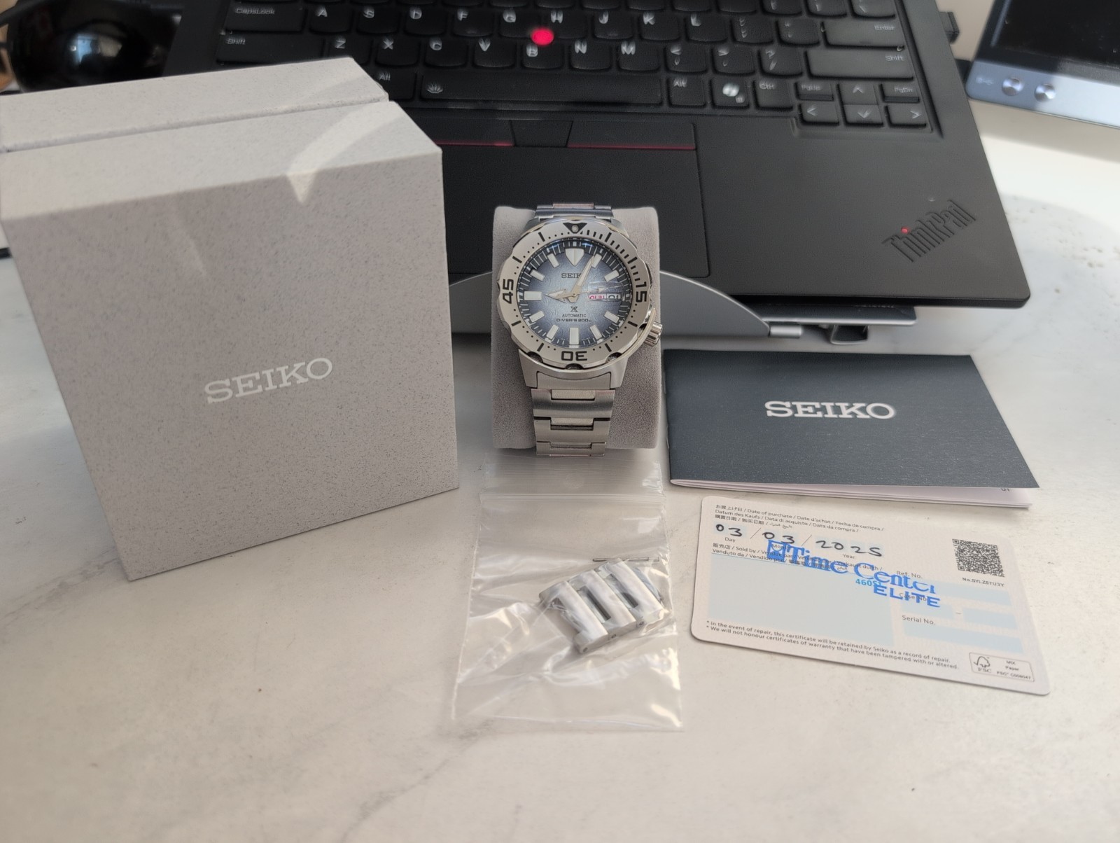 Seiko Prospex Frost Monster Save The Ocean SRPG57K1 4R36-11C0 Watch Blue Dial