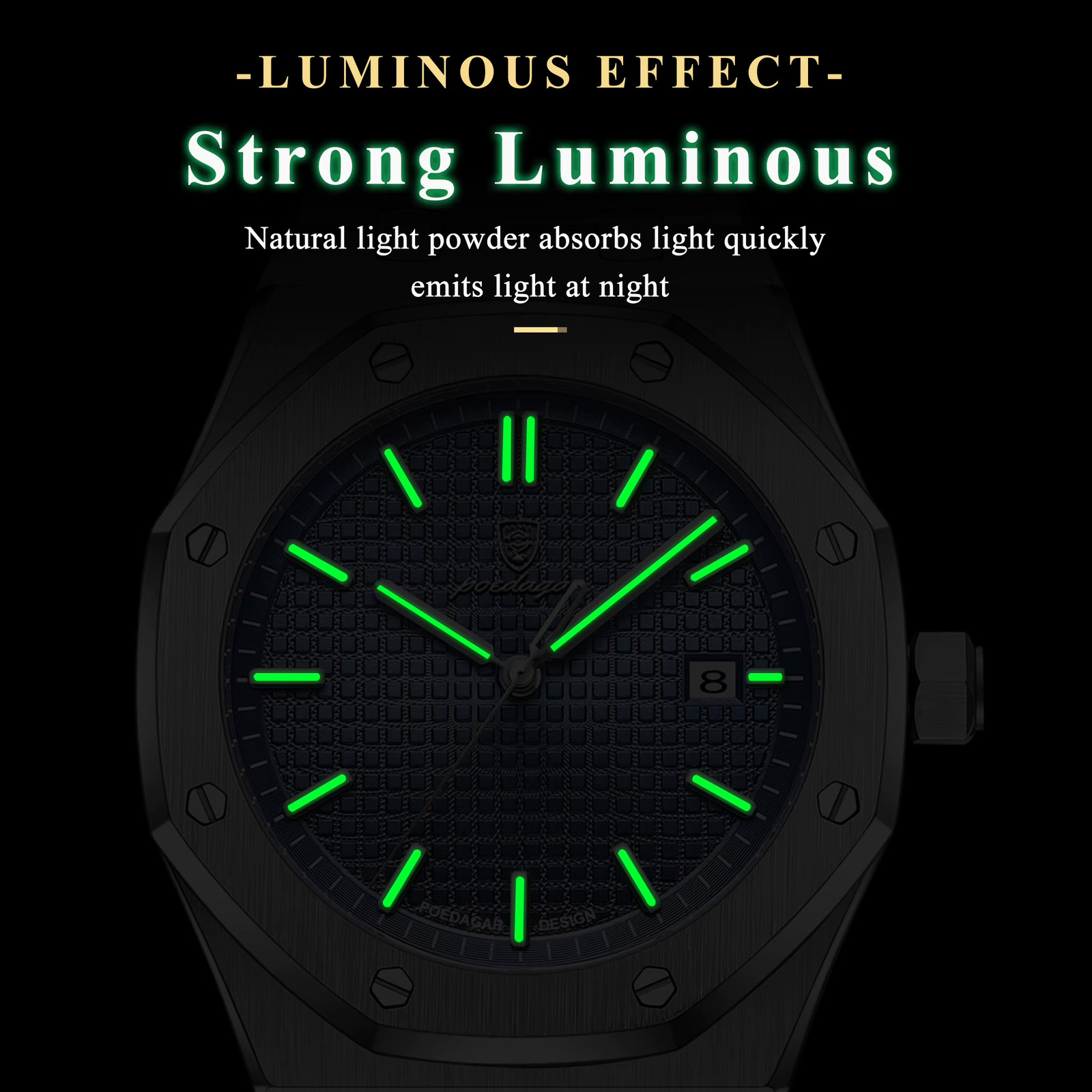 Luxury Men’s Watch Stainless Steel Quartz Wristwatch Date Luminous Water Resista