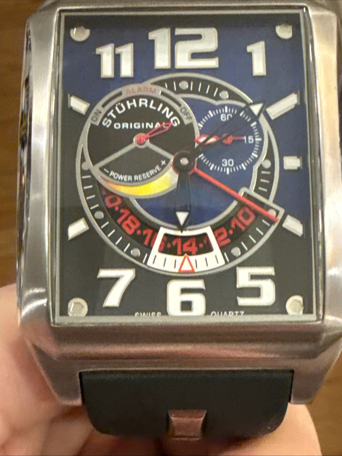 Stuhrling Blue Madman Complex 255D Quartz 42mm Classic Men’s watch new battery