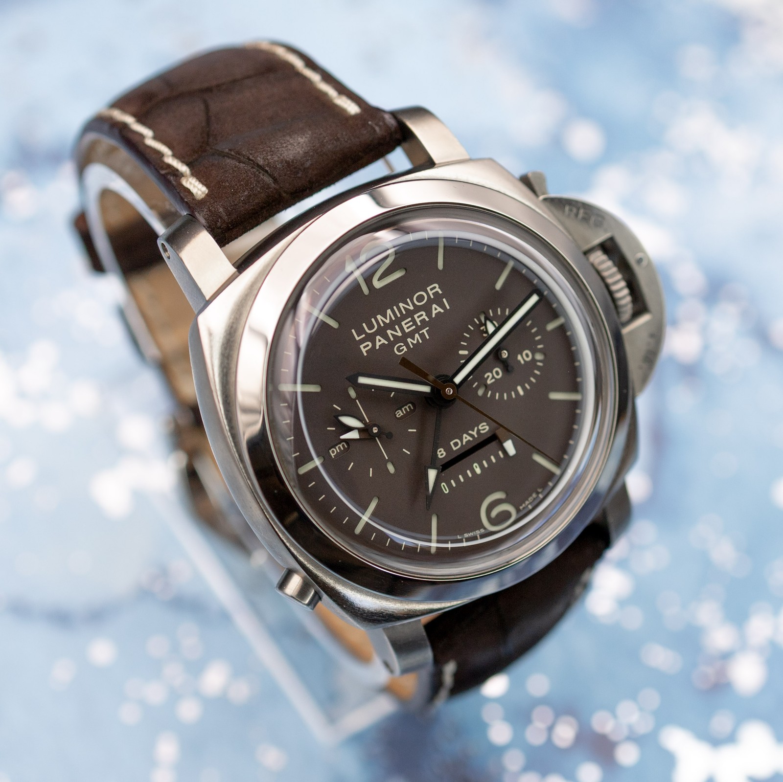 Panerai Luminor 1950 8 Days Chrono Monopulsante Tobacco Dial Titanio PAM00311