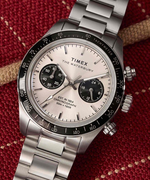 TIMEX Waterbury Heritage Chronograph TW2Y19200 Silver 39mm Unisex Quartz Watch