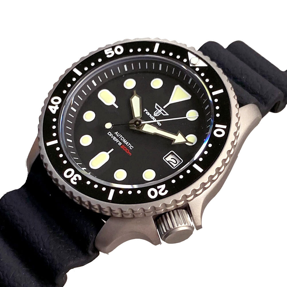 20ATM Tandorio 41mm NH35A Automatic Titanium Men Watch Sapphire Glass Date Lume
