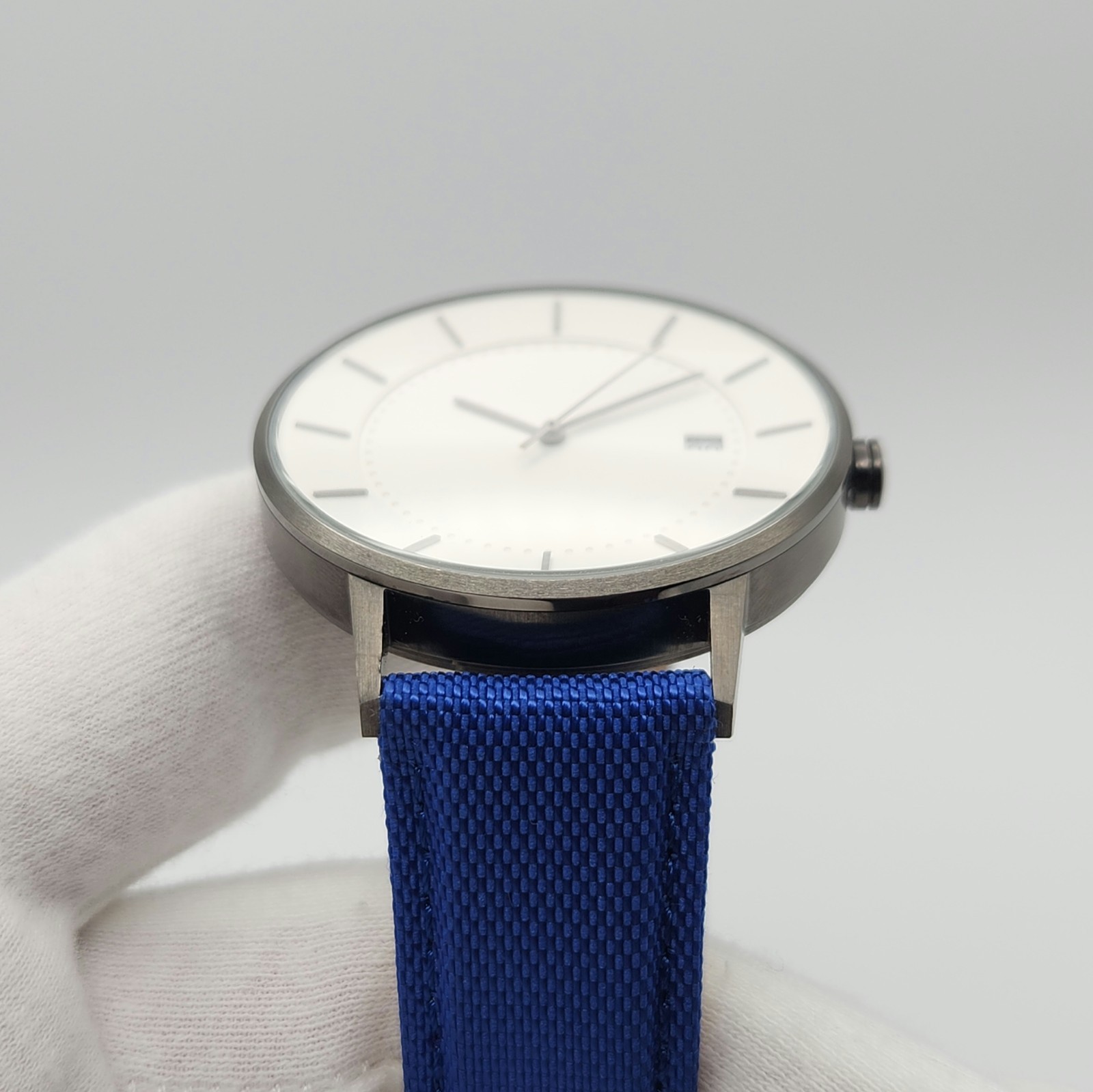 Linjer 02-GU Men’s 41mm Quartz Watch w/ Blue Strap