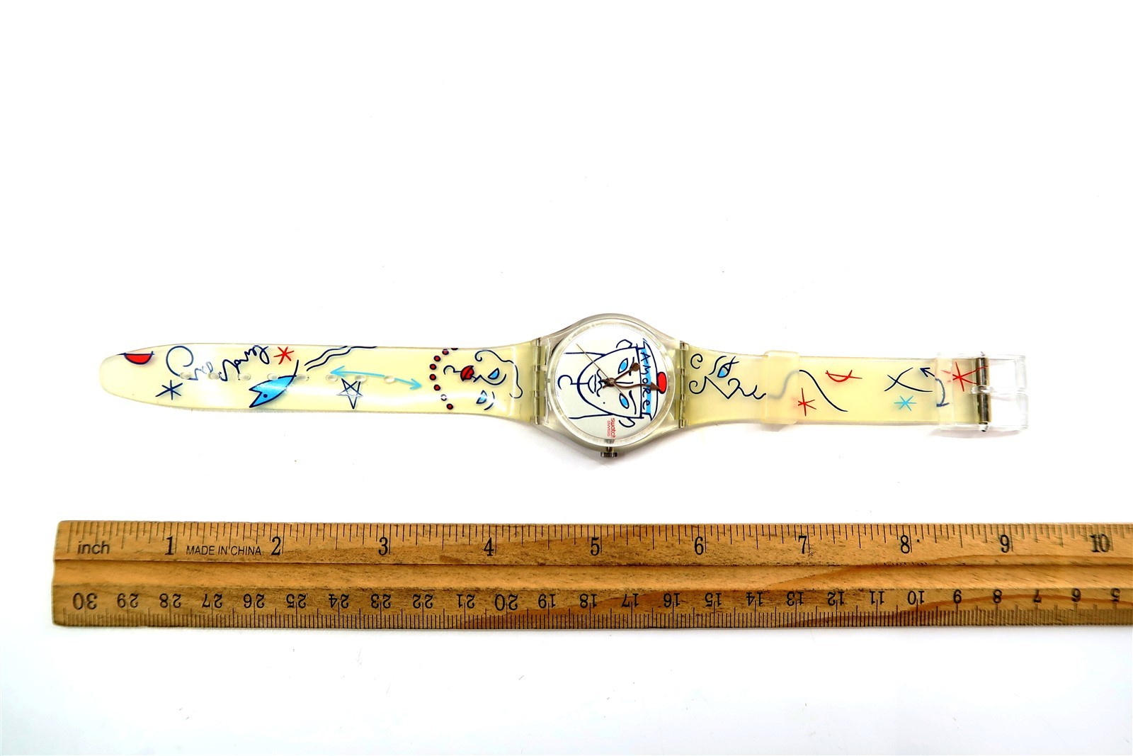 NEW Swatch Watch FLOWERS GK207 by Lindsay Kemp 1995 with Case, Print & Papers