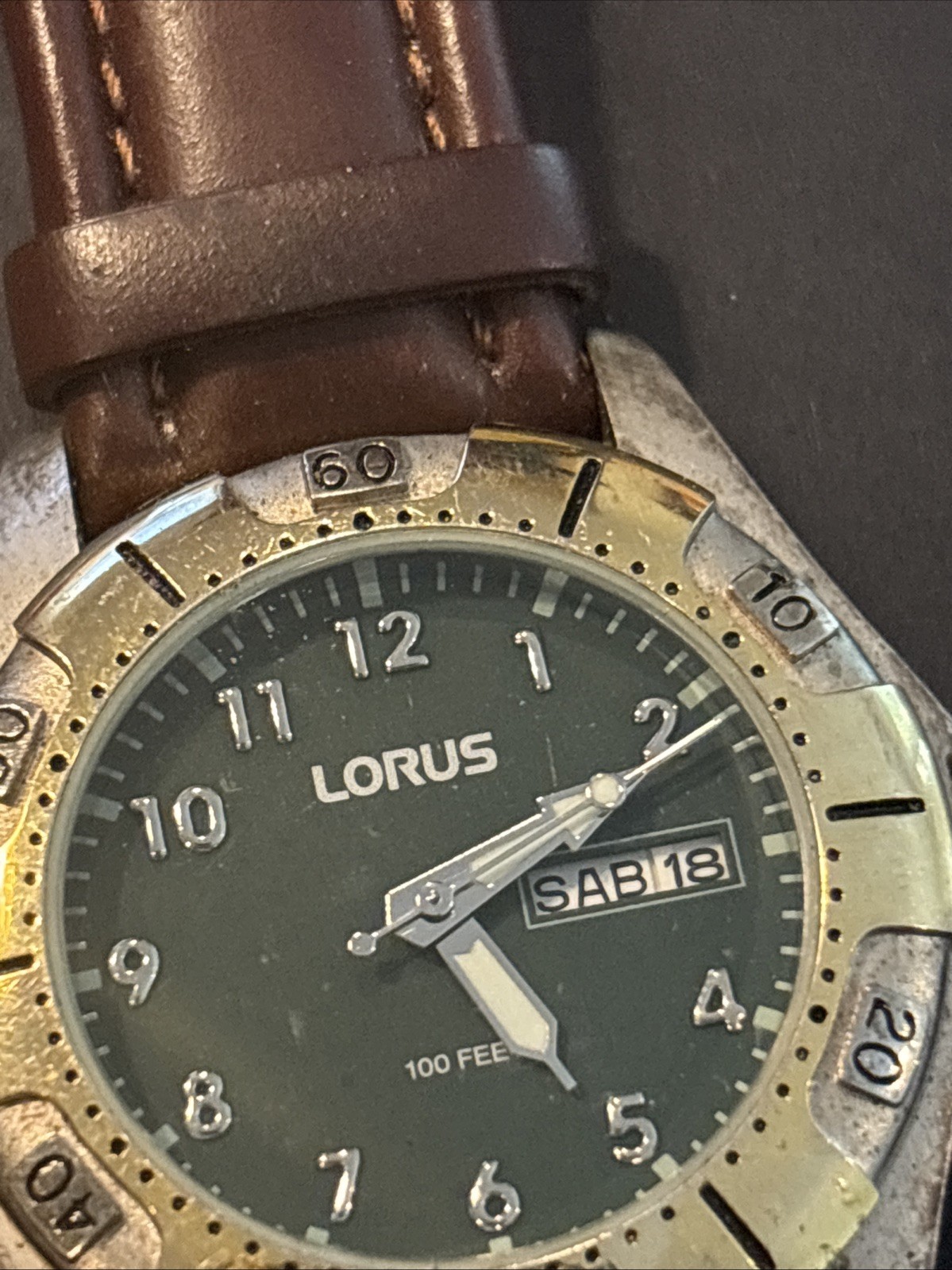Lorus By Seiko Day-Date 100 Feet Watch Men’s For Parts-Repair-Restoration As Is