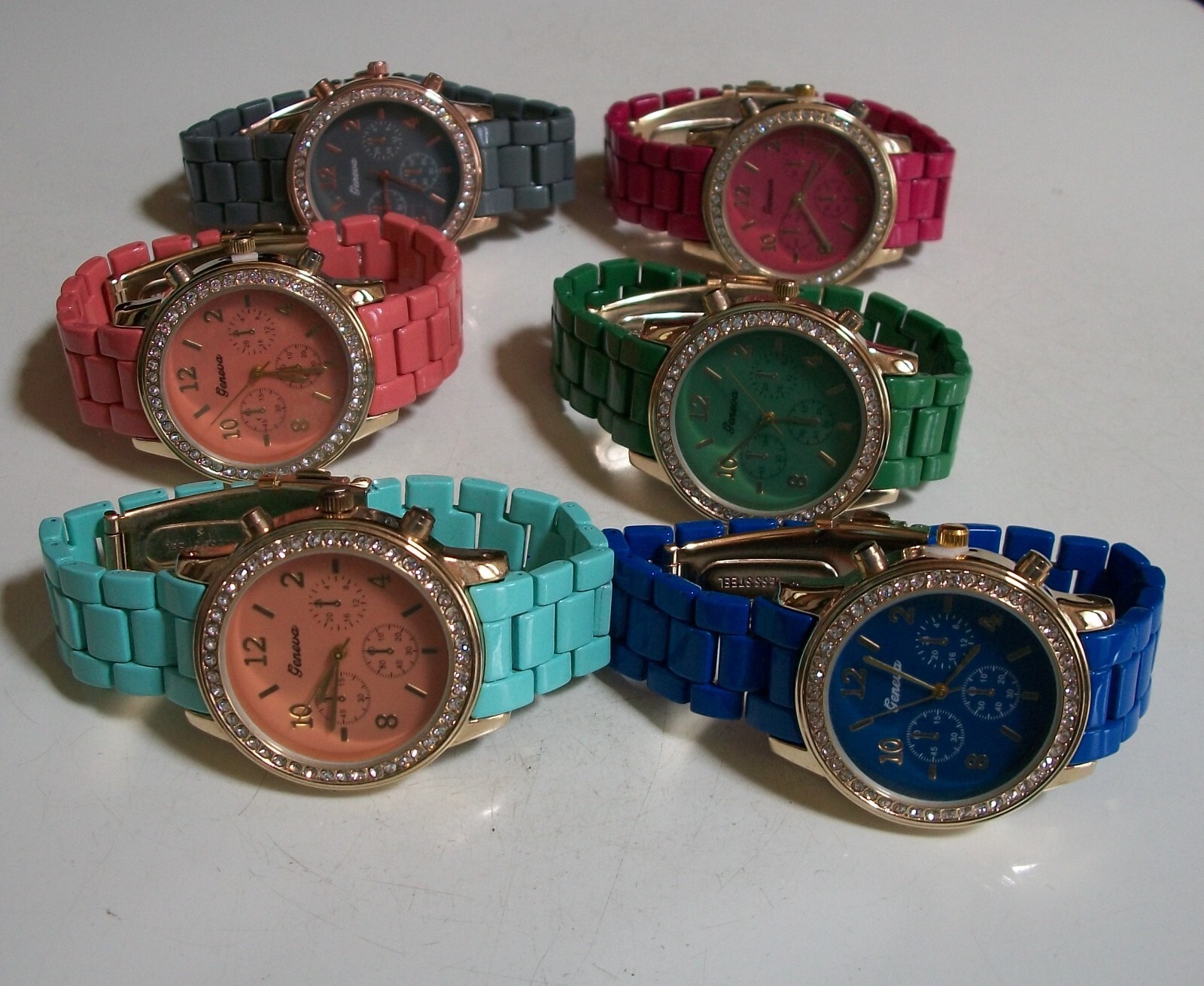 Women Stone Gray, Pink, Coral, Mint, Blue,Beige Bracelet Boyfriend Fashion Watch