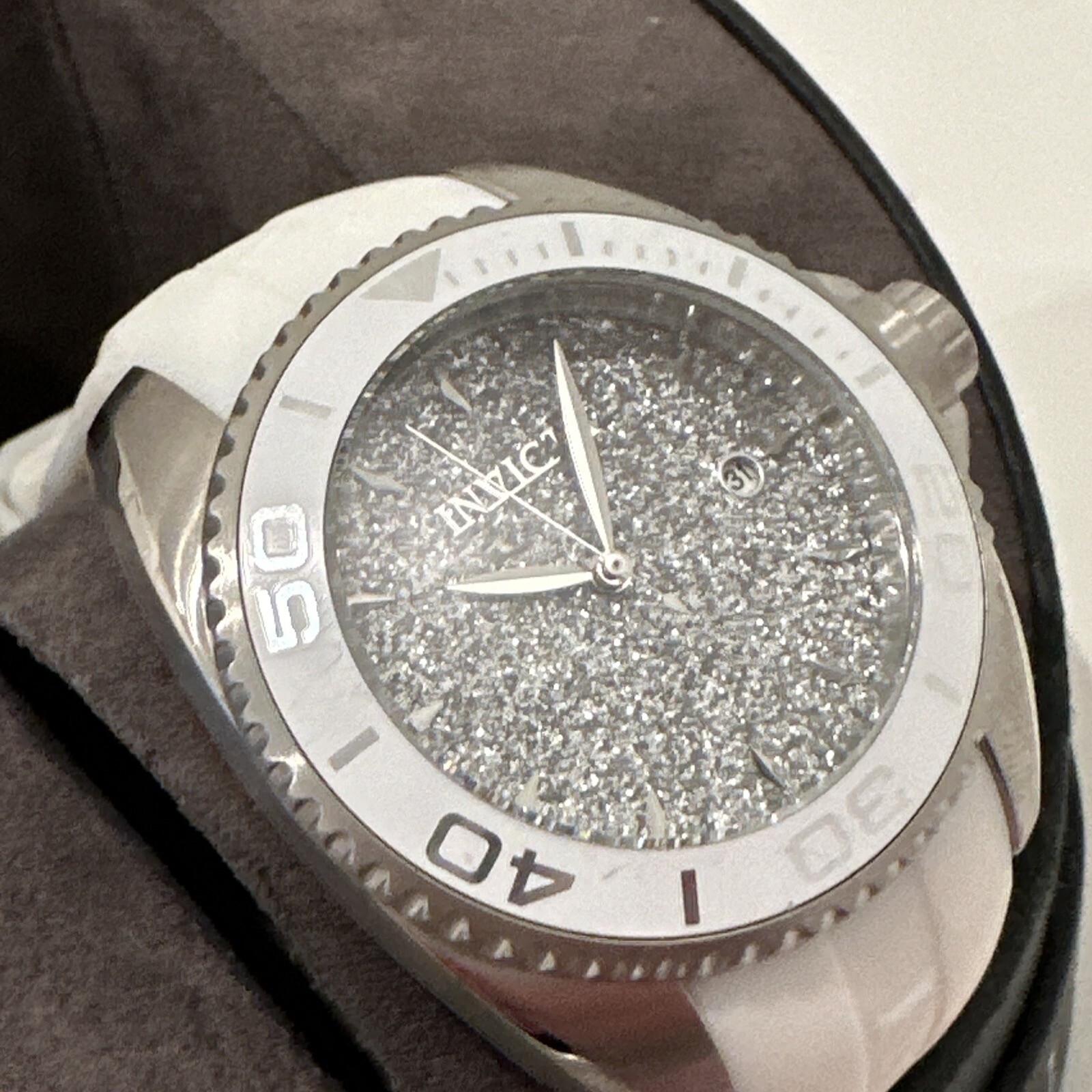 Invicta Angel Glittery Silver Dial Ladies Watch 22702