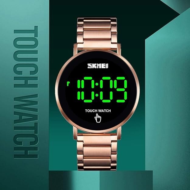 Gosasa Touch Screen Digital LED Waterproof Men Womens Sport Casual Stainless