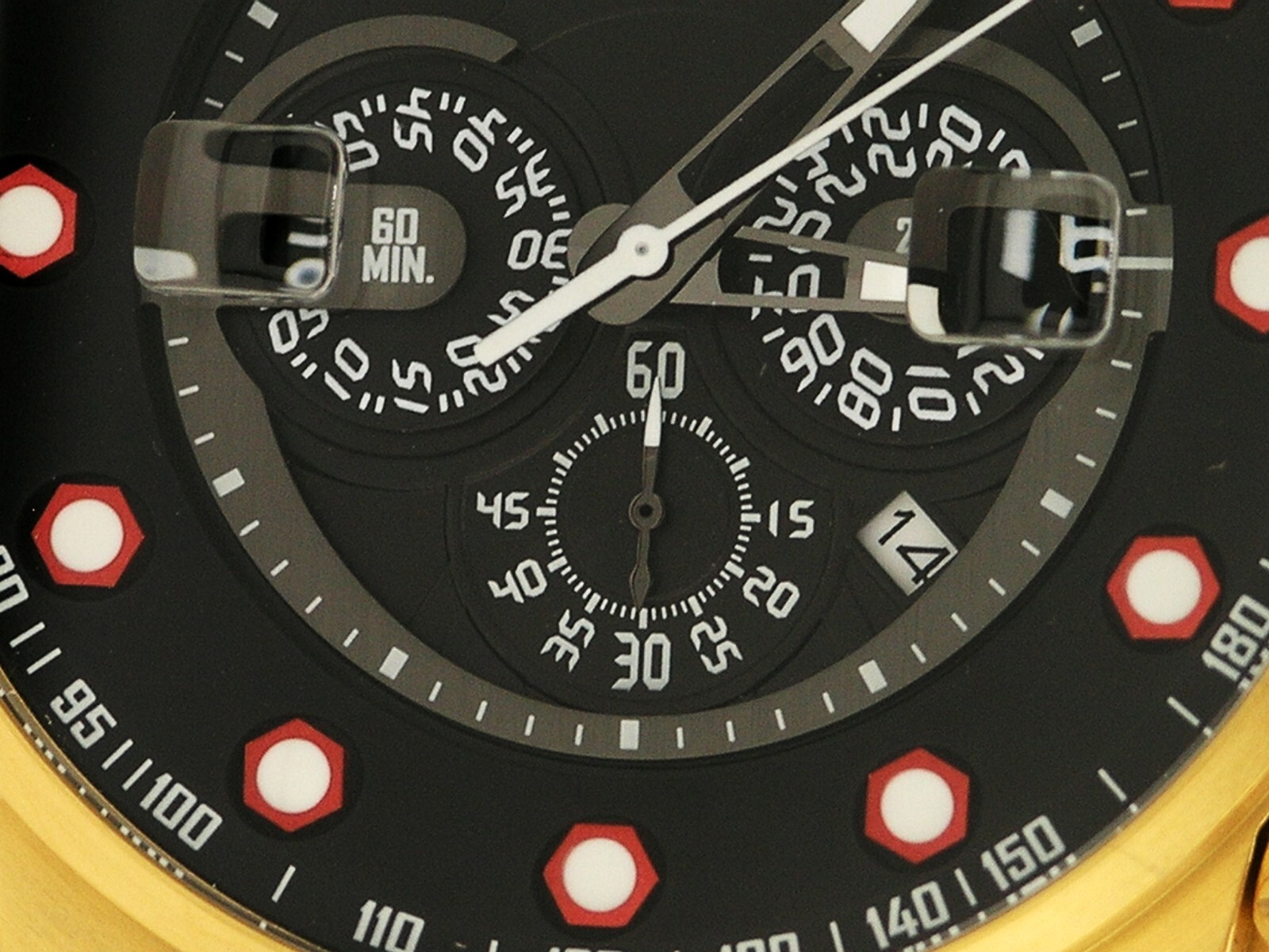 NEW INVICTA 25272 I FORCE BOMBER CHRONOGRAPH BLACK DIAL GOLD STEEL WATCH