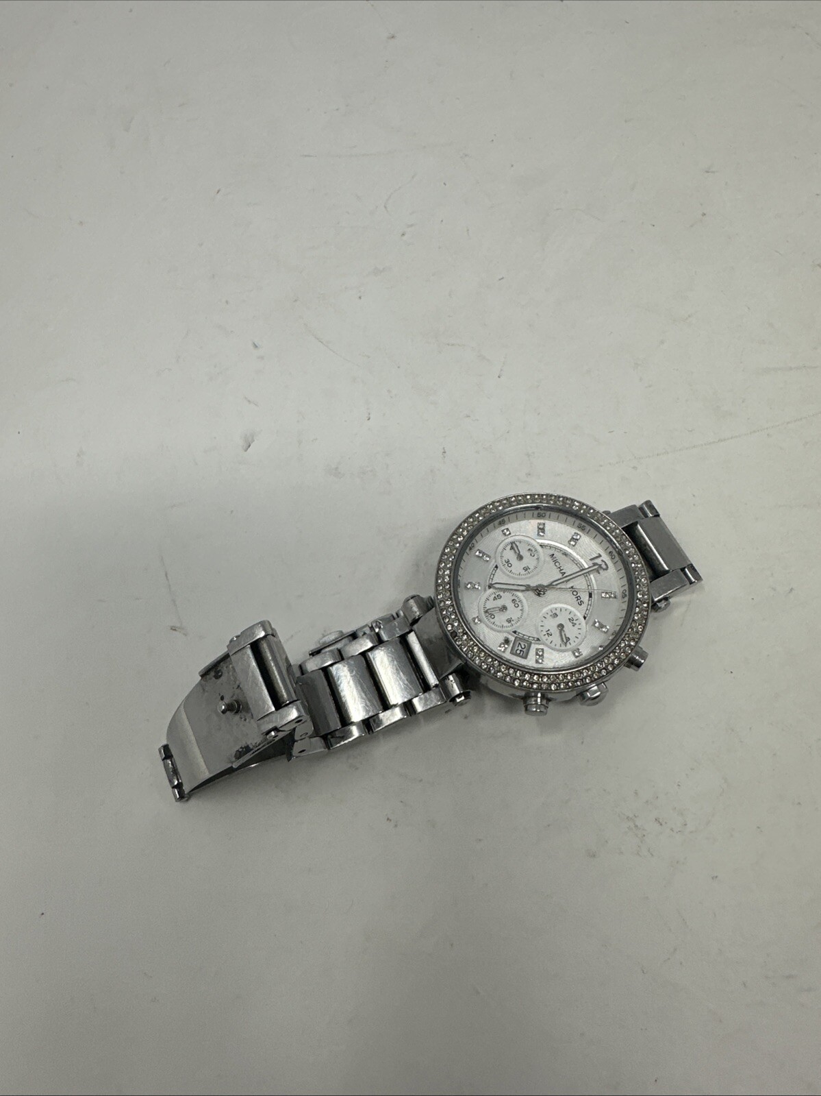 Michael Kors Parker Ladies Chronograph Watch MK-5353 Stainless Needs New Battery