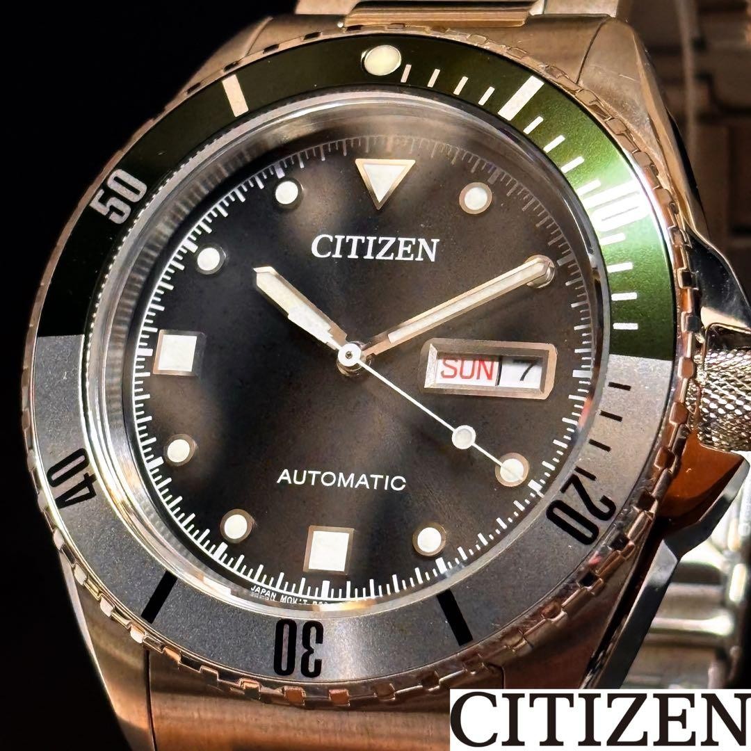 CITIZEN NH7531 50E Diver Watch Automatic Timepiece Green Bezel Luxury