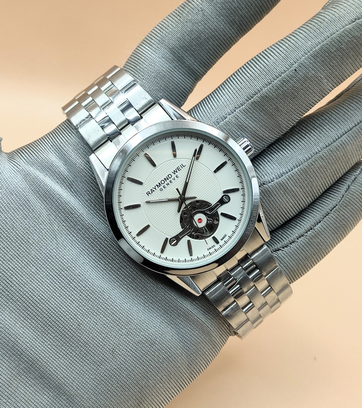 Luxury Raymond Weil Automatic White Dial Analog Refurbished Men’s Wrist Watch