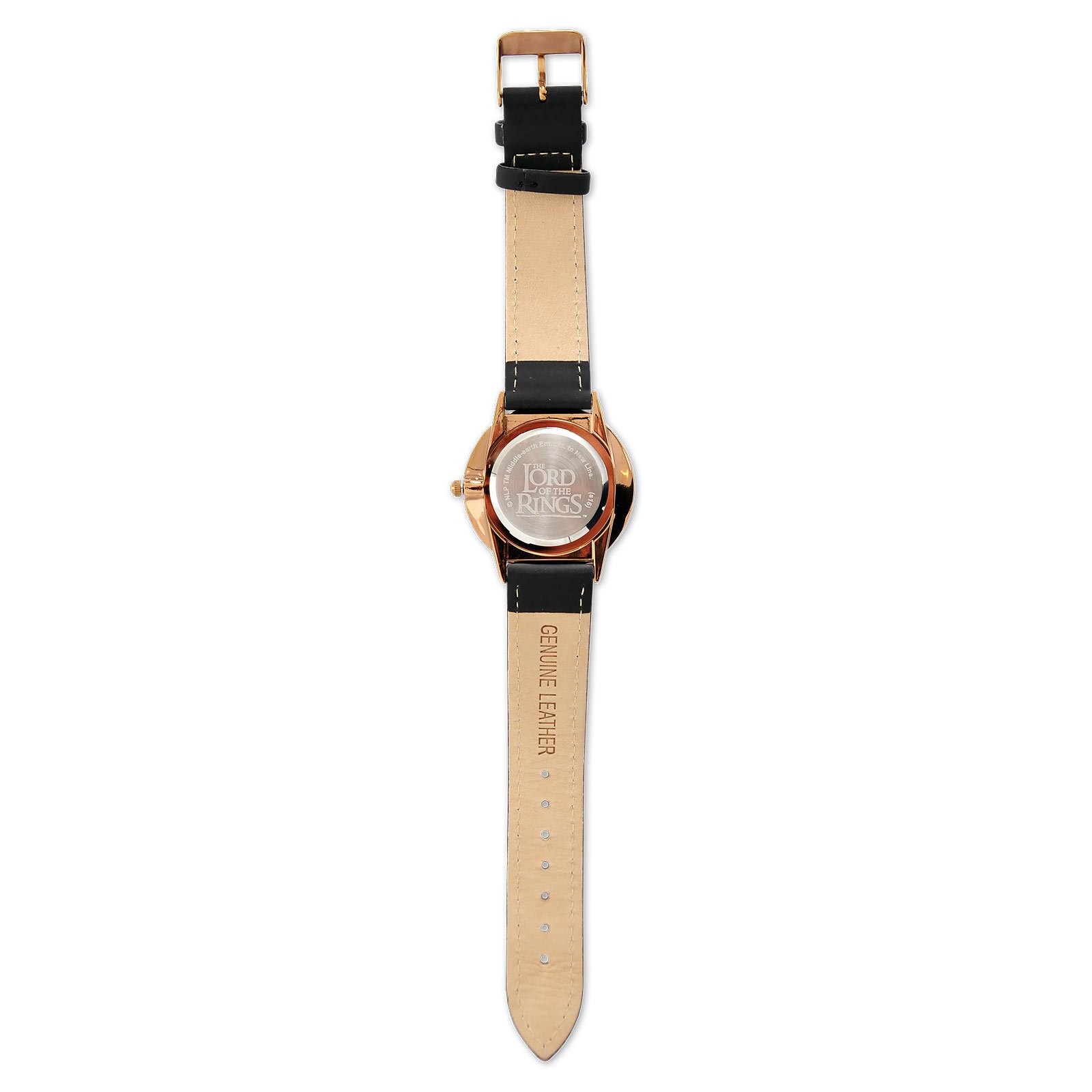 Lord of the Rings Wristwatch with Elvish Inscription of One Ring with Genuine Leather…