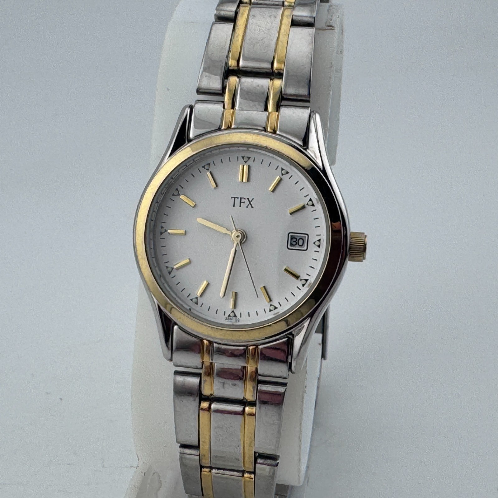 TFX by Bulova Quartz Watch 38M100 Women Dual Tone Date Analog New Battery