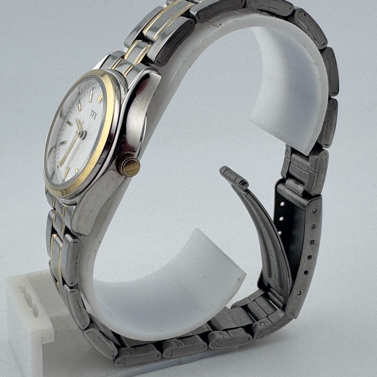 TFX by Bulova Quartz Watch 38M100 Women Dual Tone Date Analog New Battery