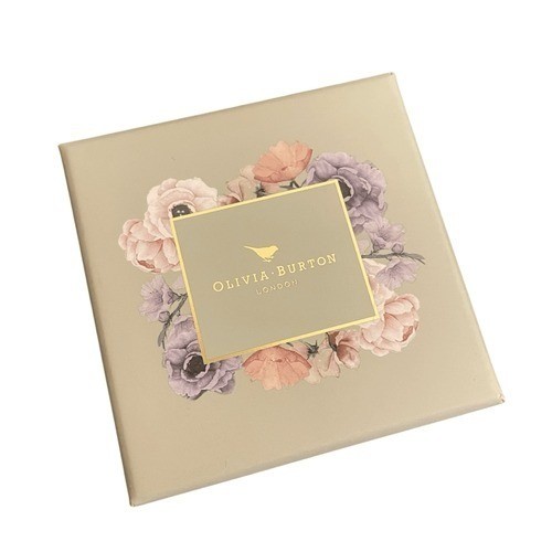 Olivia Burton London Gold Floral Marble Dial Watch Blush Leather Strap Boxed