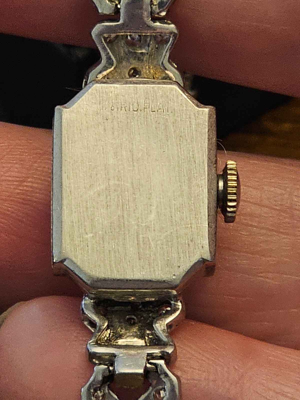 Womens Diamond Platinum, iridium wristwatch 1930’s era working Liban Chalet
