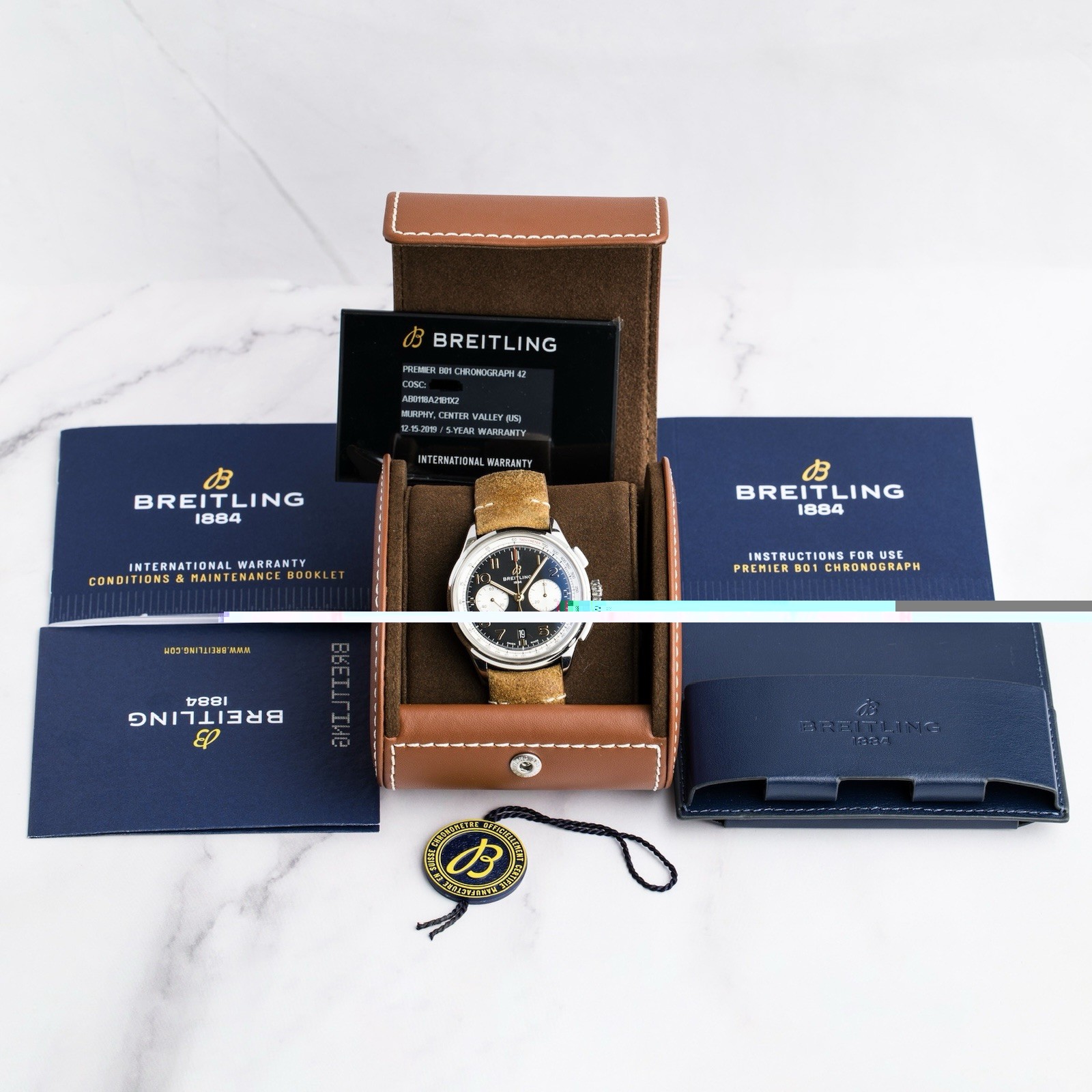 Breitling Premier B01 Chrono Norton SS auto 42mm Strap Watch AB0118A21B1X2