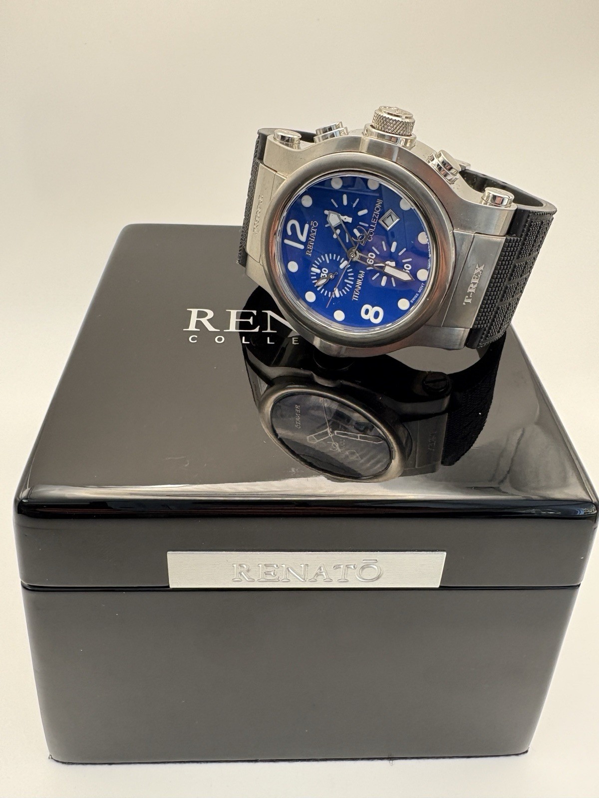 Renato Collezioni T-Rex Titanium & Onyx Men’s Chronograph Watch