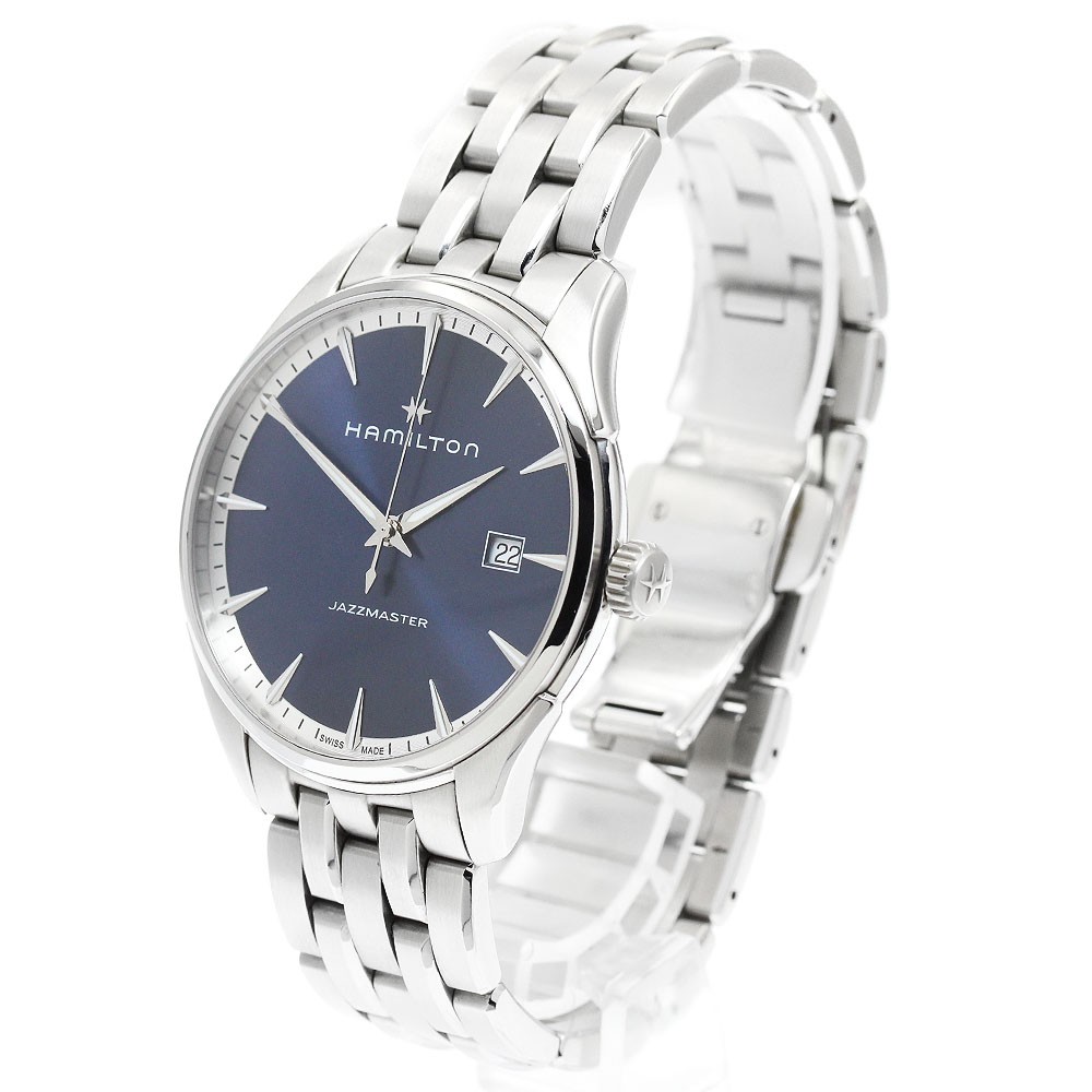 HAMILTON Jazz master H324510 Date Navy Dial Quartz Men’s Watch_964908