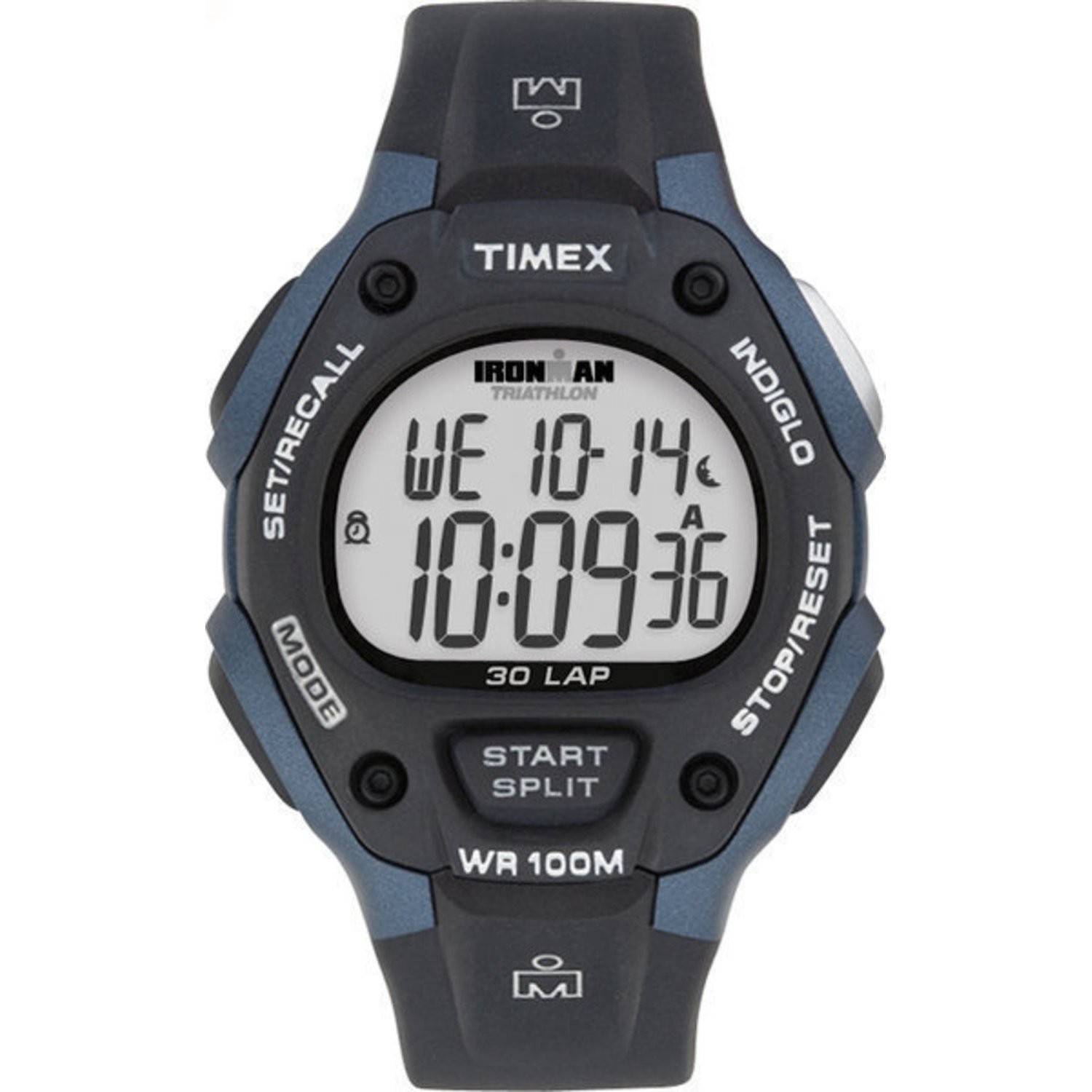 Timex Men’s Ironman Triathlon Classic 30 38mm 16mm, Black/Digital Gray/Blue
