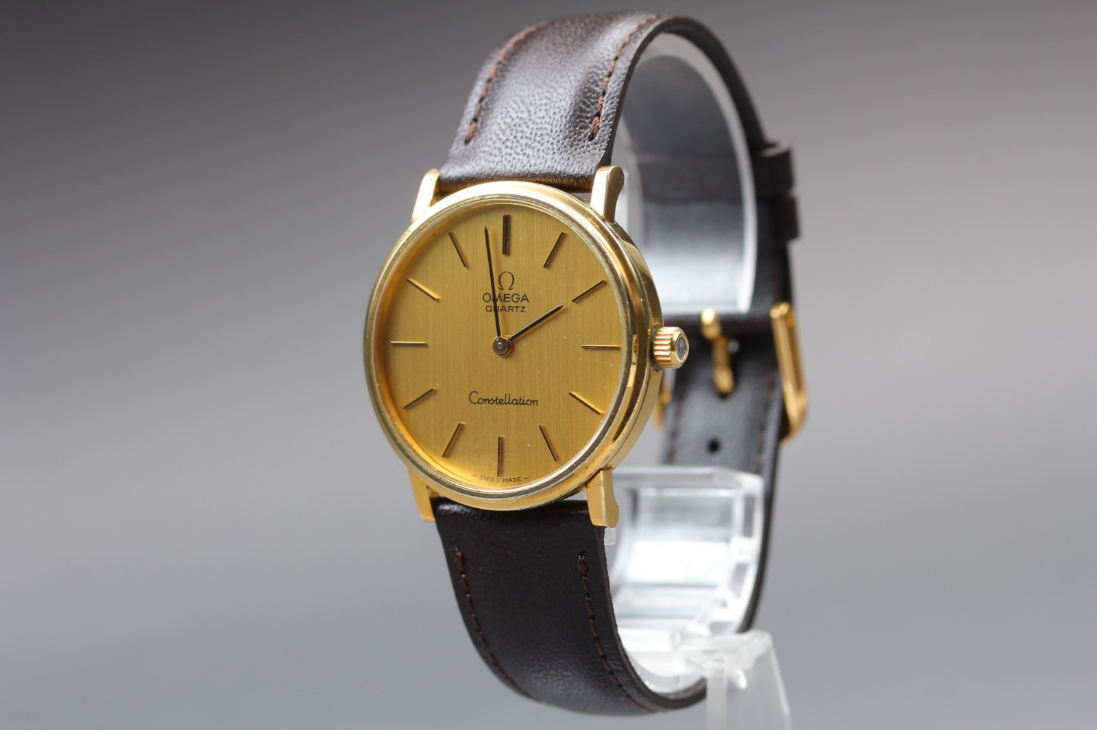 Vintage [Exc+5] Omega Constellation Cal.1330 Gold Push Crown Men’s Qz Watch UU12