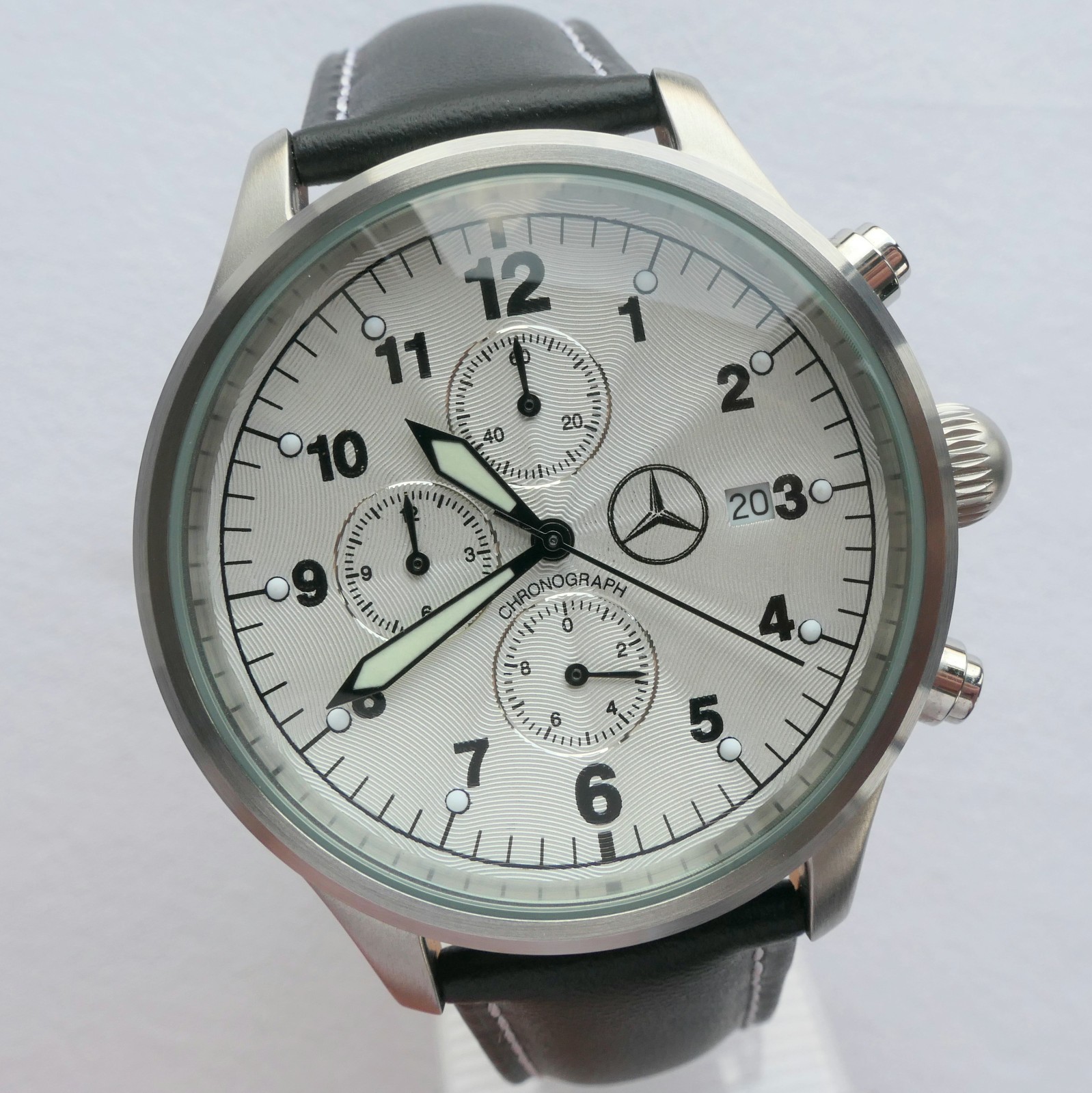 Mercedes Benz Classic Racing Driver Pilot Car Accessory Sport Watch Chronograph