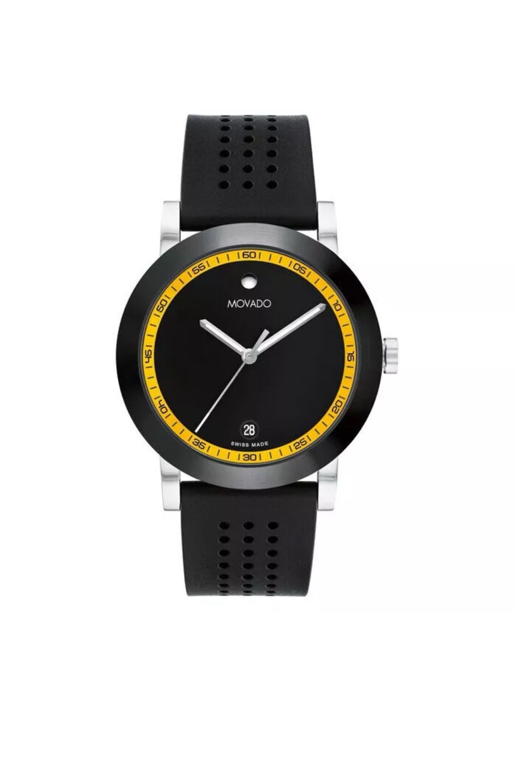 Brand New Movado Signature Sport Men’s 42mm Black Silicone Band Watch 0607827
