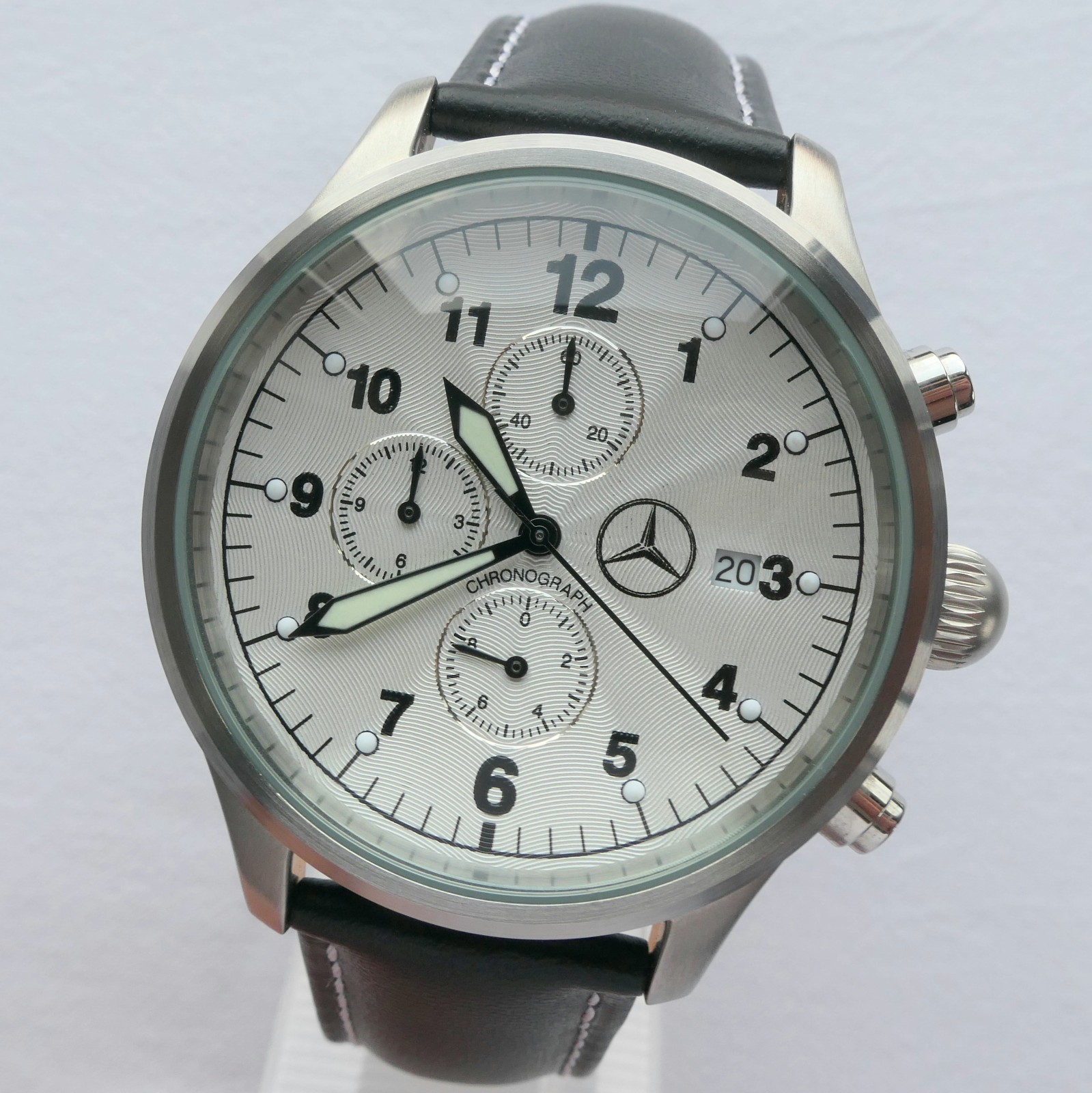 Mercedes Benz Classic Racing Driver Pilot Car Accessory Sport Watch Chronograph