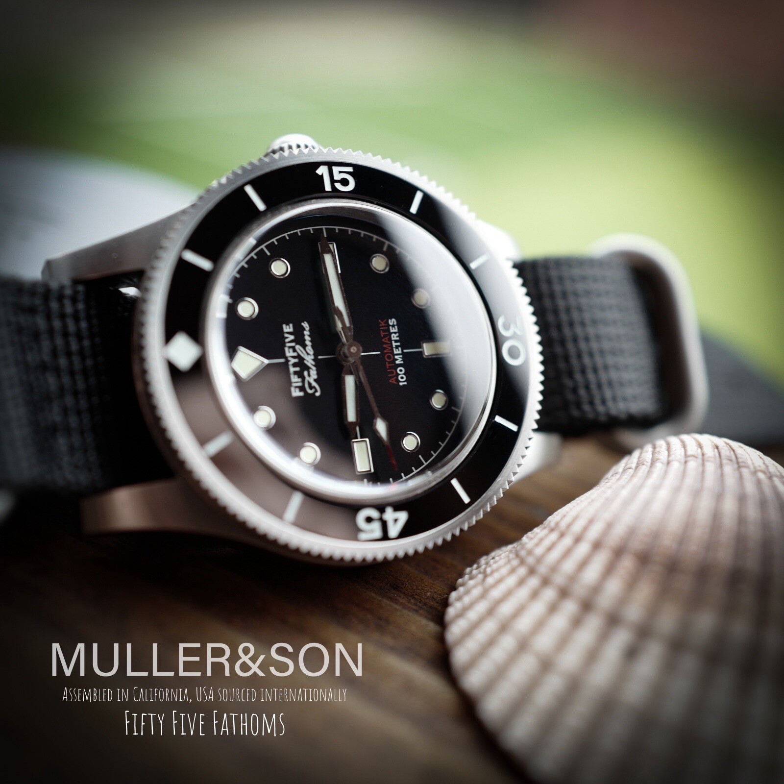 Müller&Son Watch Mod «AL» Fifty Five Fathoms NH35 Sapphire Crystal + Nylon Strap