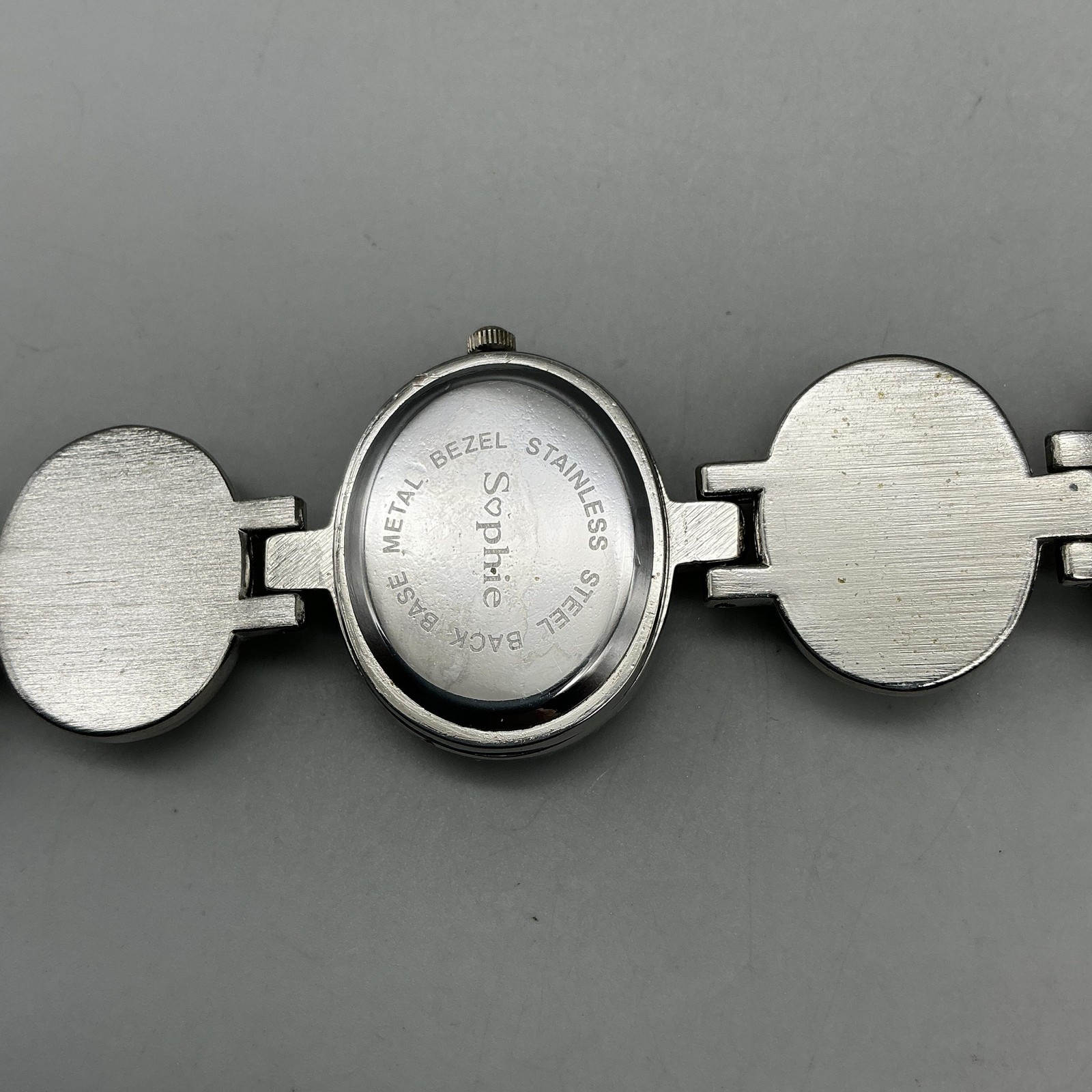 Sophie Womens Watch 29mm MOP Dial Silver Tone Oval Crystal New Battery 7.25″