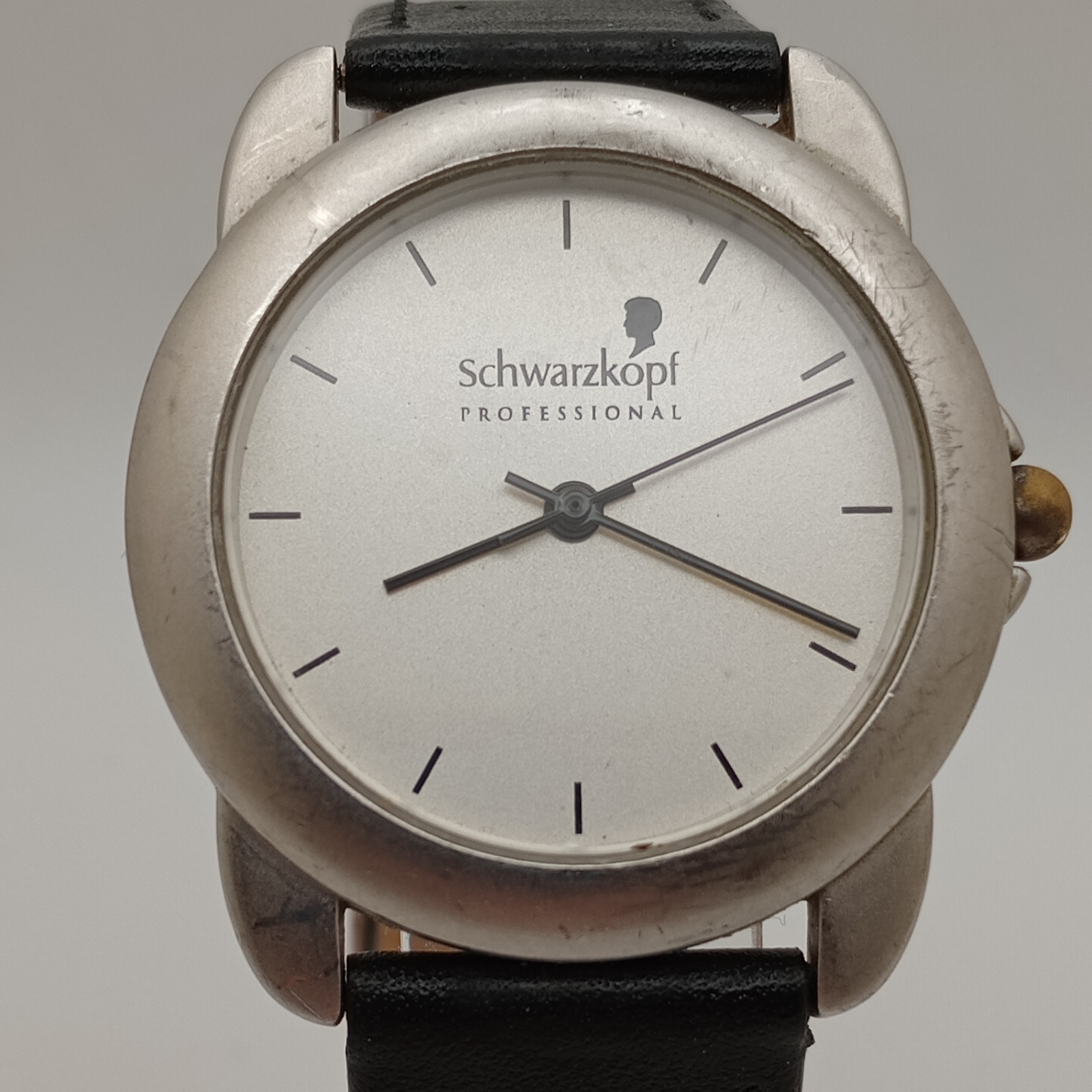 Schwarzkopf Professional Quartz Watch 35.5mm Silver Dial Leather Strap