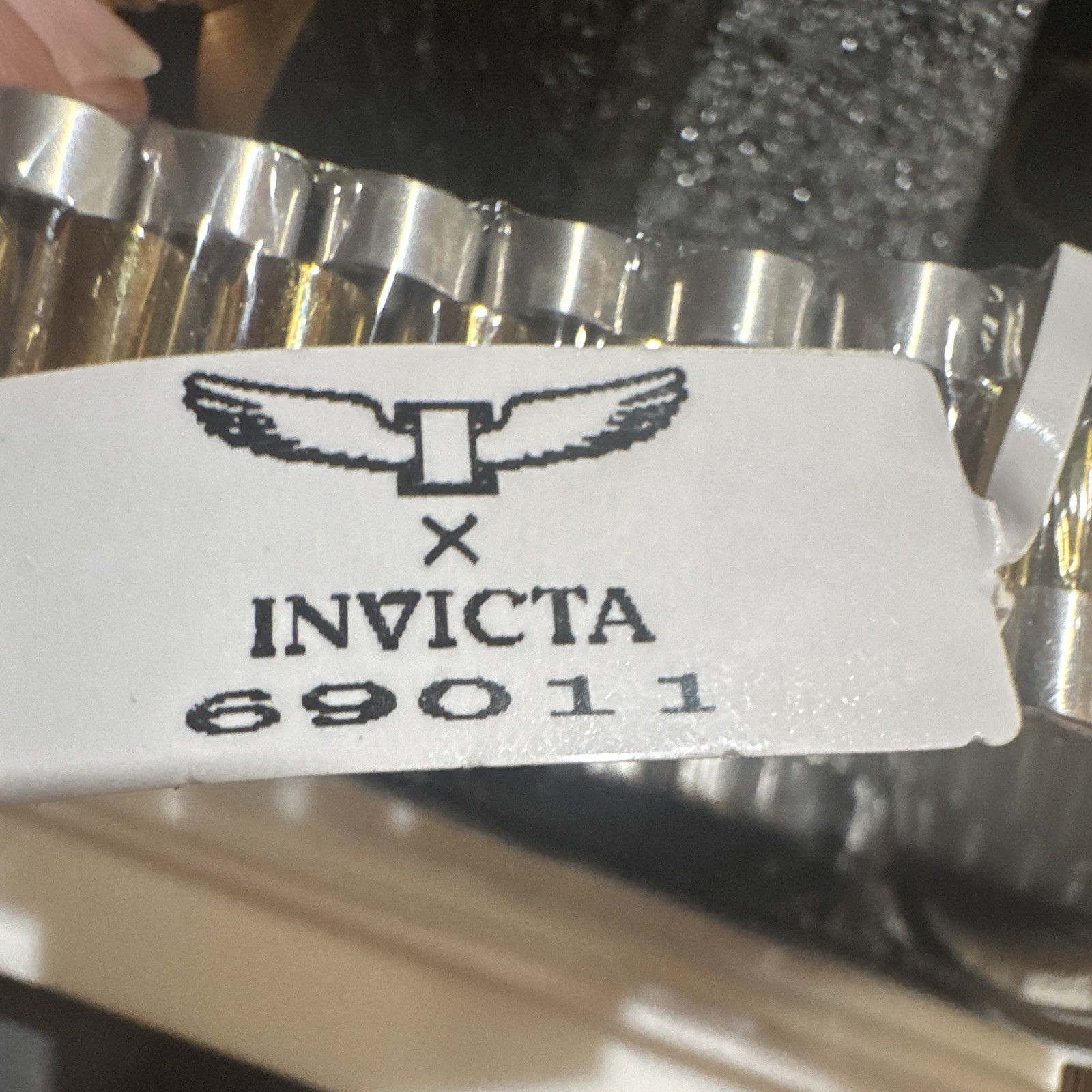 Invicta Men’s Quartz Two-Tone SS Bracelet Black Dial Fluted Bezel 30m