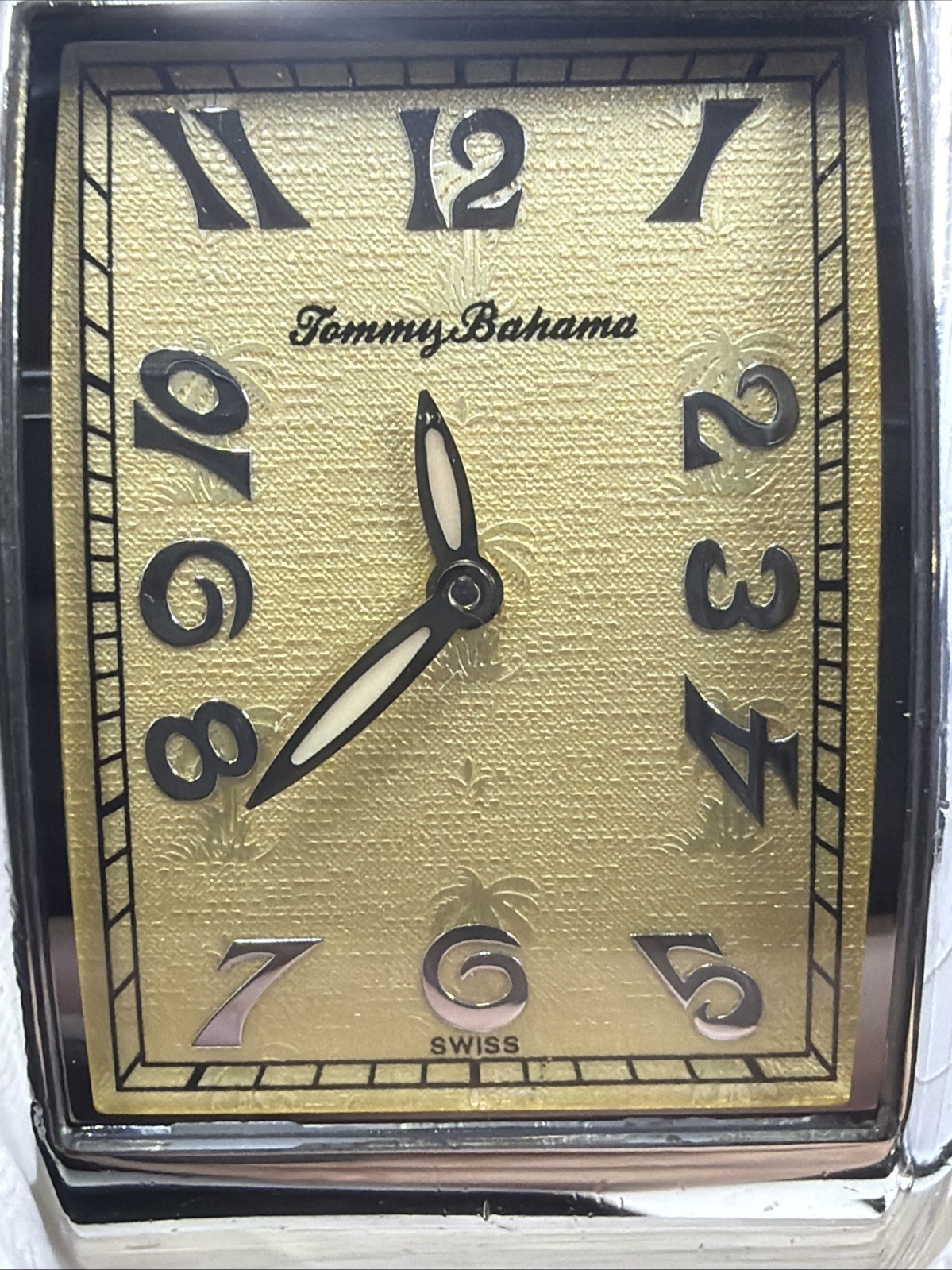 LUXURY TOMMY BAHAMA STERLING SILVER .925 Swiss Made Mens Tank Watch TB1026 Boxed