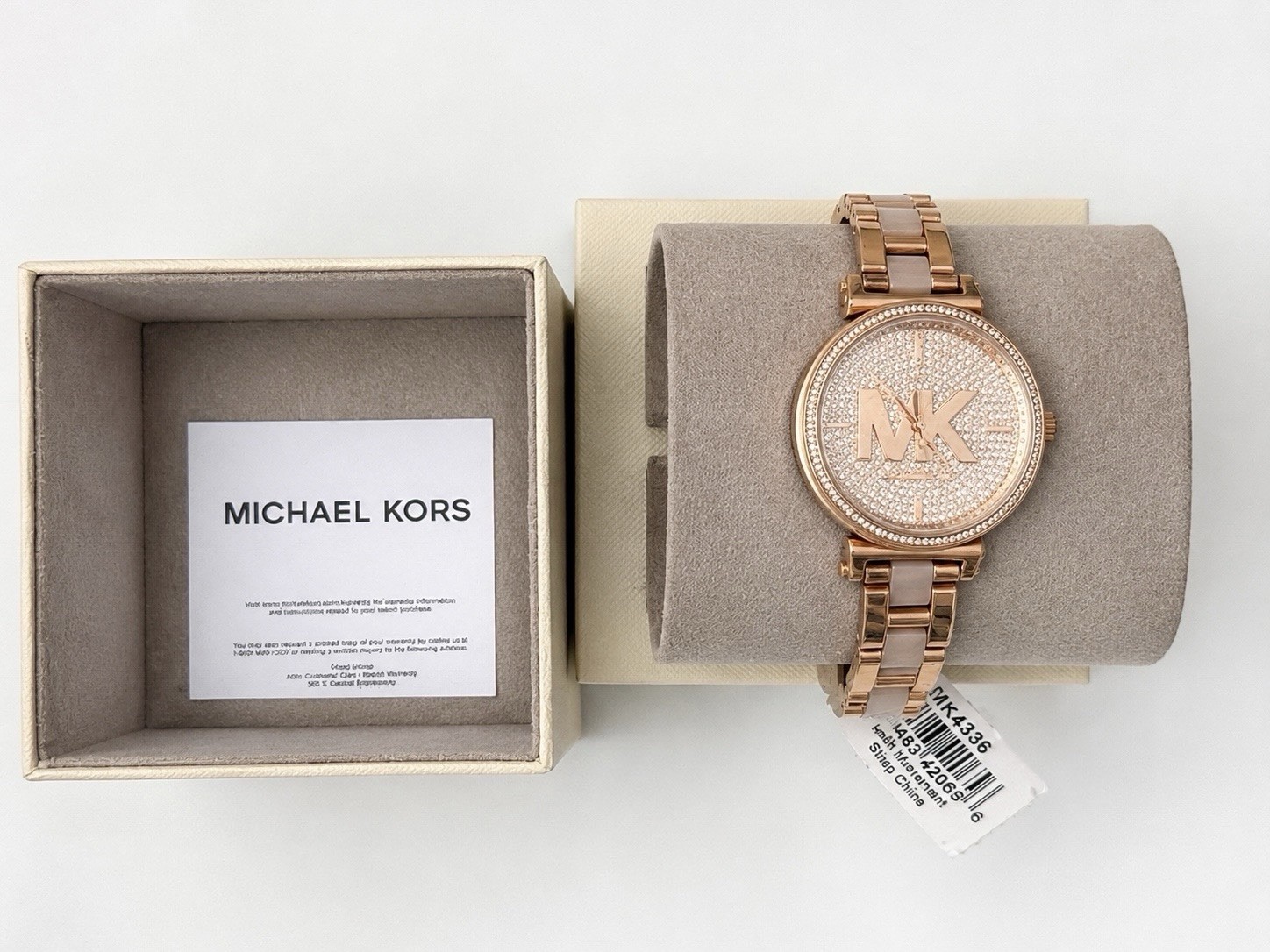 Michael Kors MK4336 Rose Gold Crystal Pavé Women’s Watch w/ Original Box Working