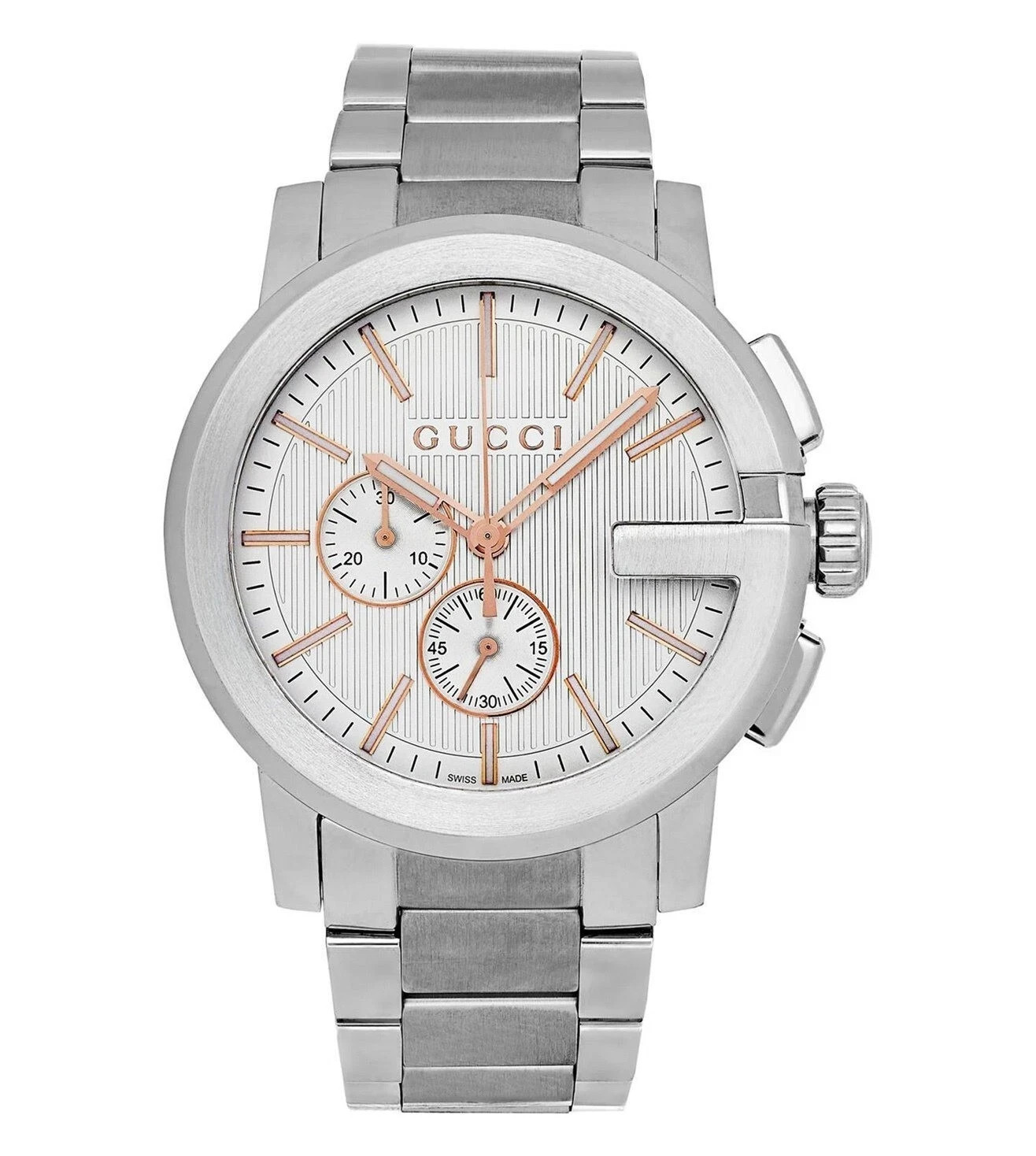 GUCCI G-Chrono YA101201 Silver Dial Men Watch 44mm