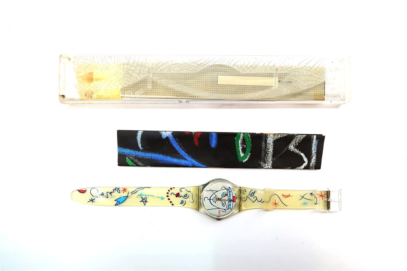 NEW Swatch Watch FLOWERS GK207 by Lindsay Kemp 1995 with Case, Print & Papers