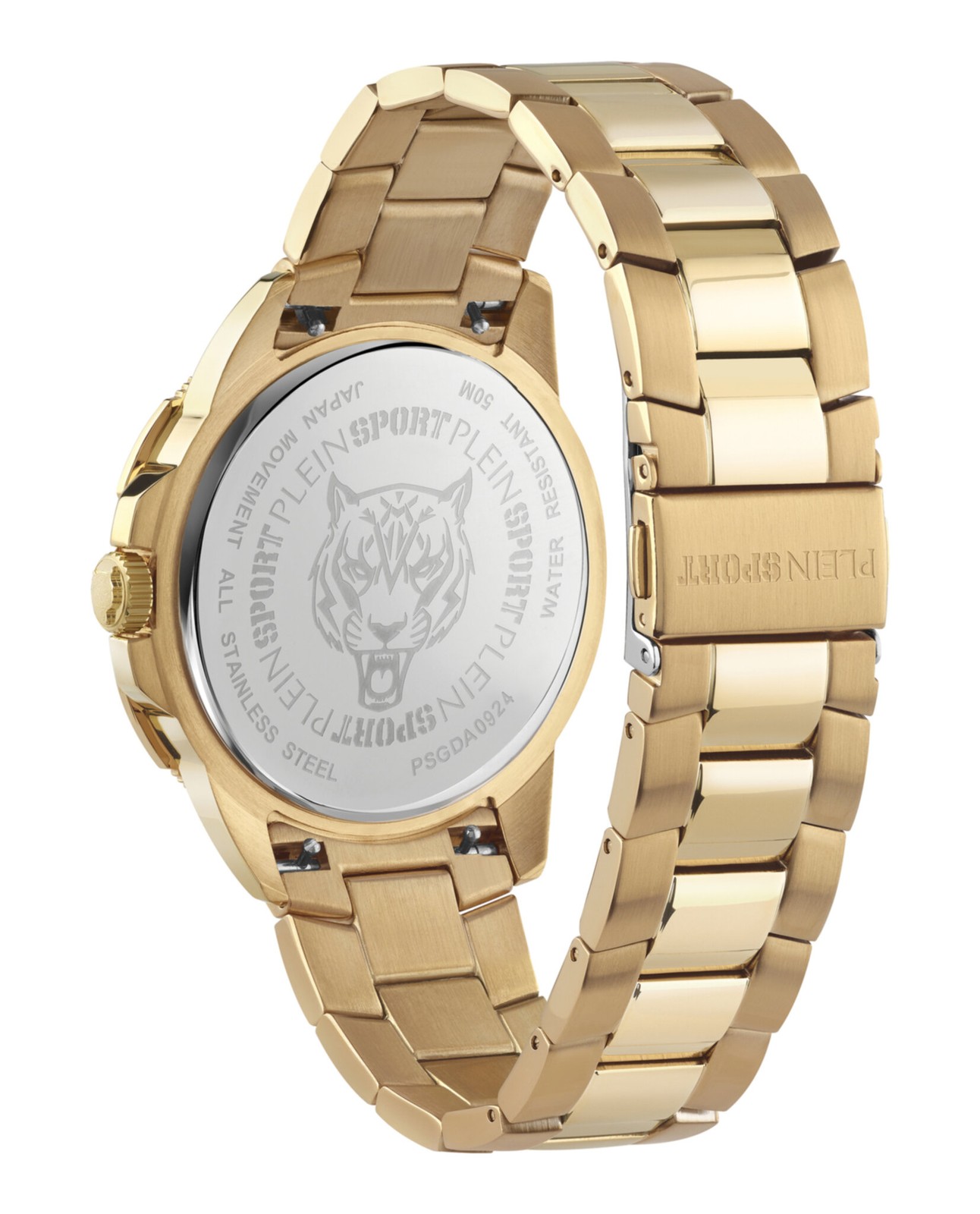 Plein Sport Mens Gold 44mm Bracelet Fashion Watch