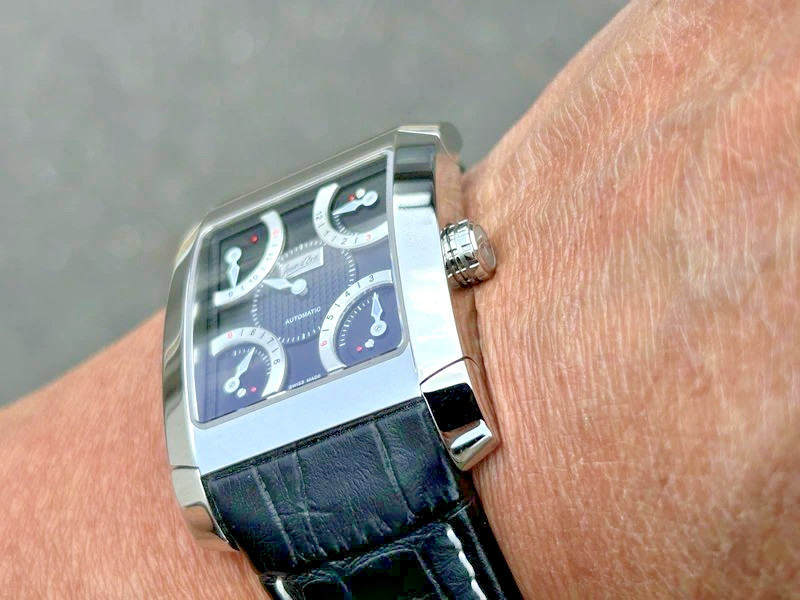 Jean d’Eve Quarta Automatic 927051NAAAK Retrograde Mens Watch Black Leather Box